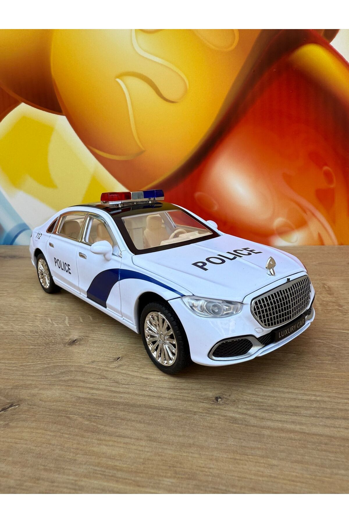 scntoys Mercedes Benz S680 Maybach Polis Arabası Mercedes Diecast Oyuncak Polis Arabası Sesli Işıklı