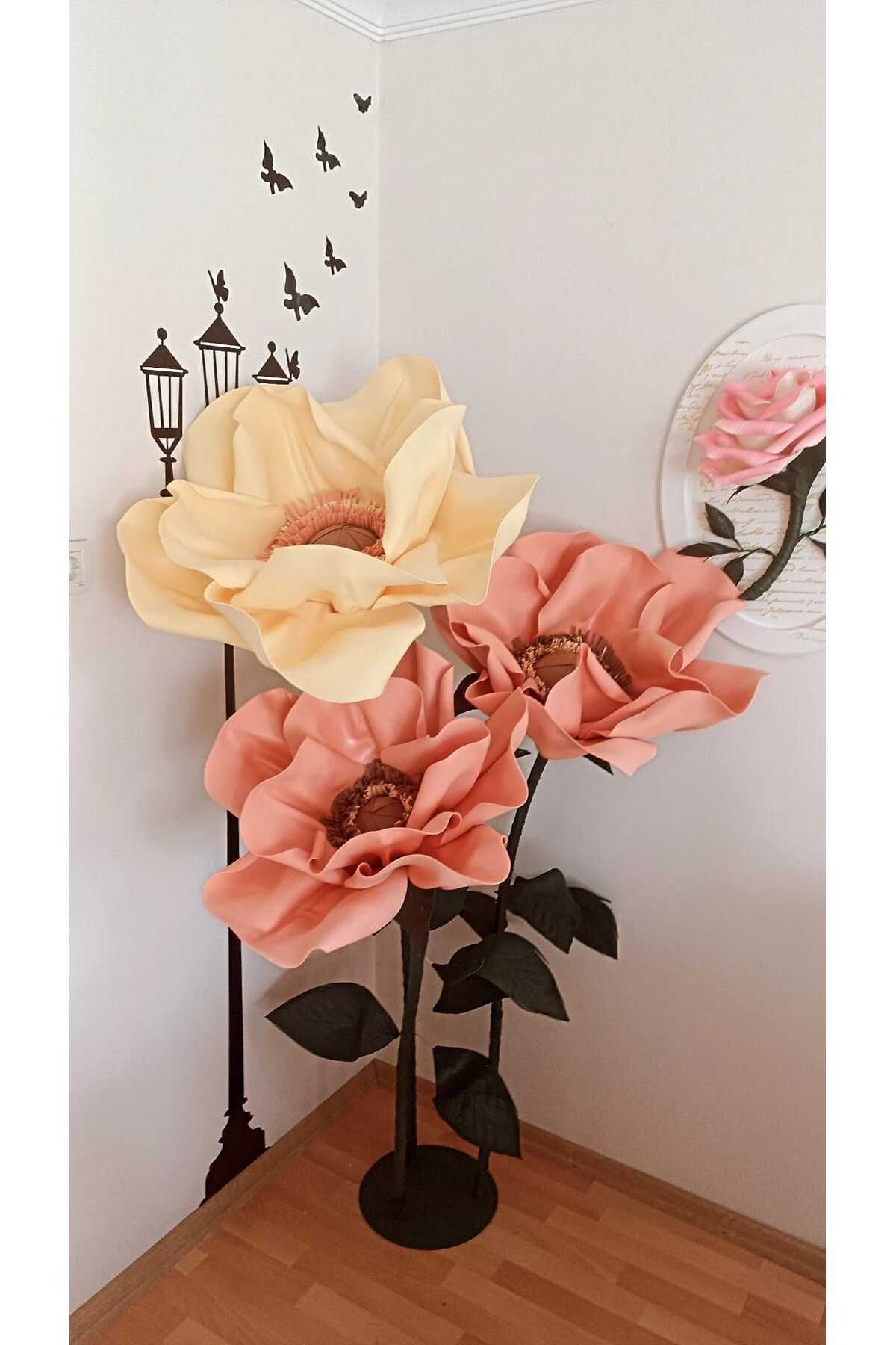 Rose bloome Dev anemon buketi 3 lü yavru ağzı renk