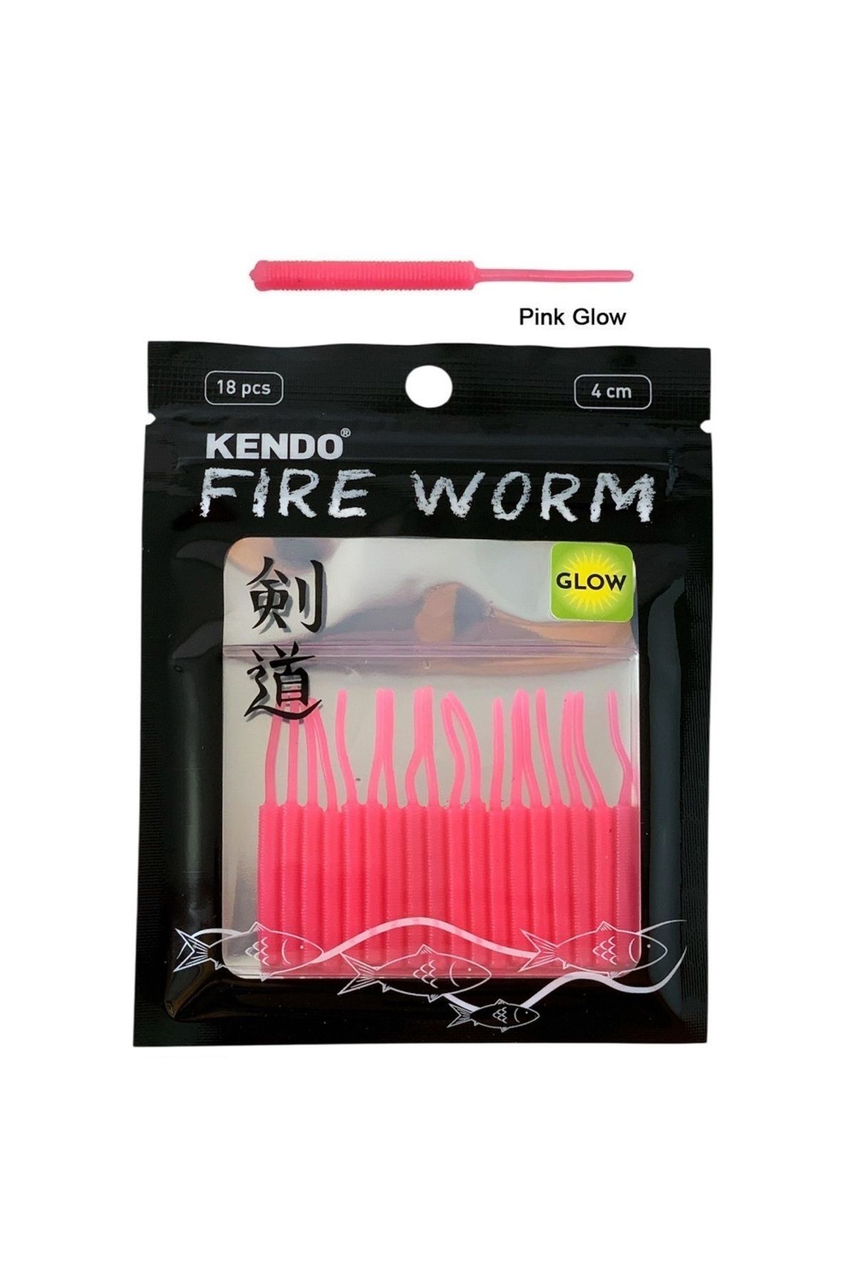 Kendo Fire Worm Lrf Silikonu 5cm (18'li Paket) Karides Kokulu Pink Glow