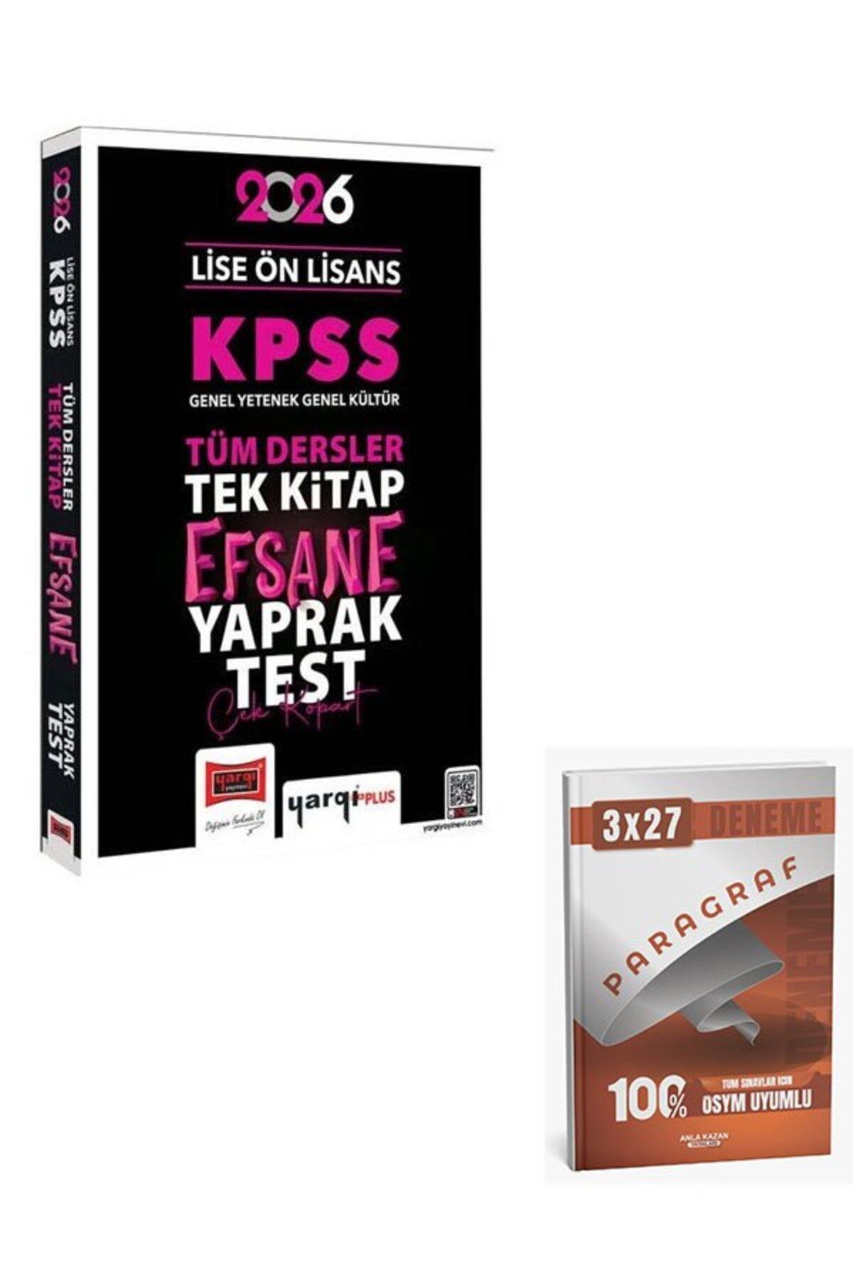 Anla Kazan Yayınları Yargı 2026 KPSS Lise Ön Lisans Efsane Yaprak Test+AnlaKAzan Paragraf