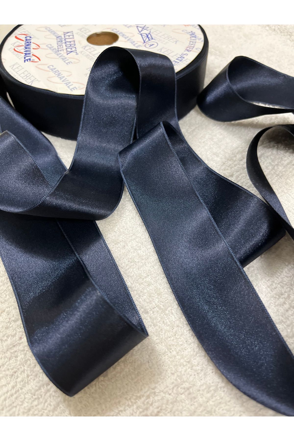 ELİTSEK Saten kurdale 10 metre lacivert 4 cm