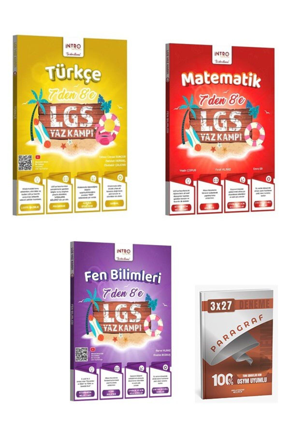 Anla Kazan Yayınları İntro 2026 7 den 8 e LGS Türkçe+Matematik+Fen Bilimleri Yaz Kampı+Anla Kazan Paragraf