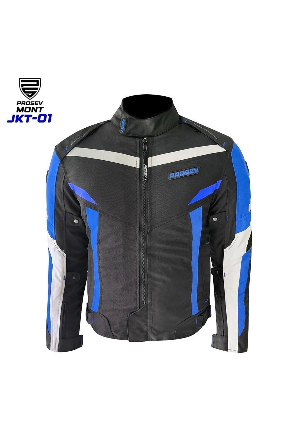 Prosev JKT01 4 MEVSİM ERKEK MAVİ MOTOSİKLET MONTU