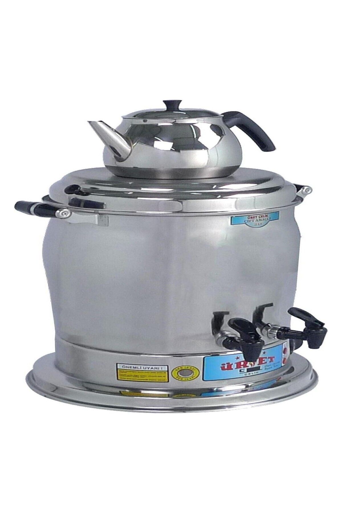 Üret Çelik Üret Çelik 22 Litre Çift Amaçlı Lüks Semaver LTM 05