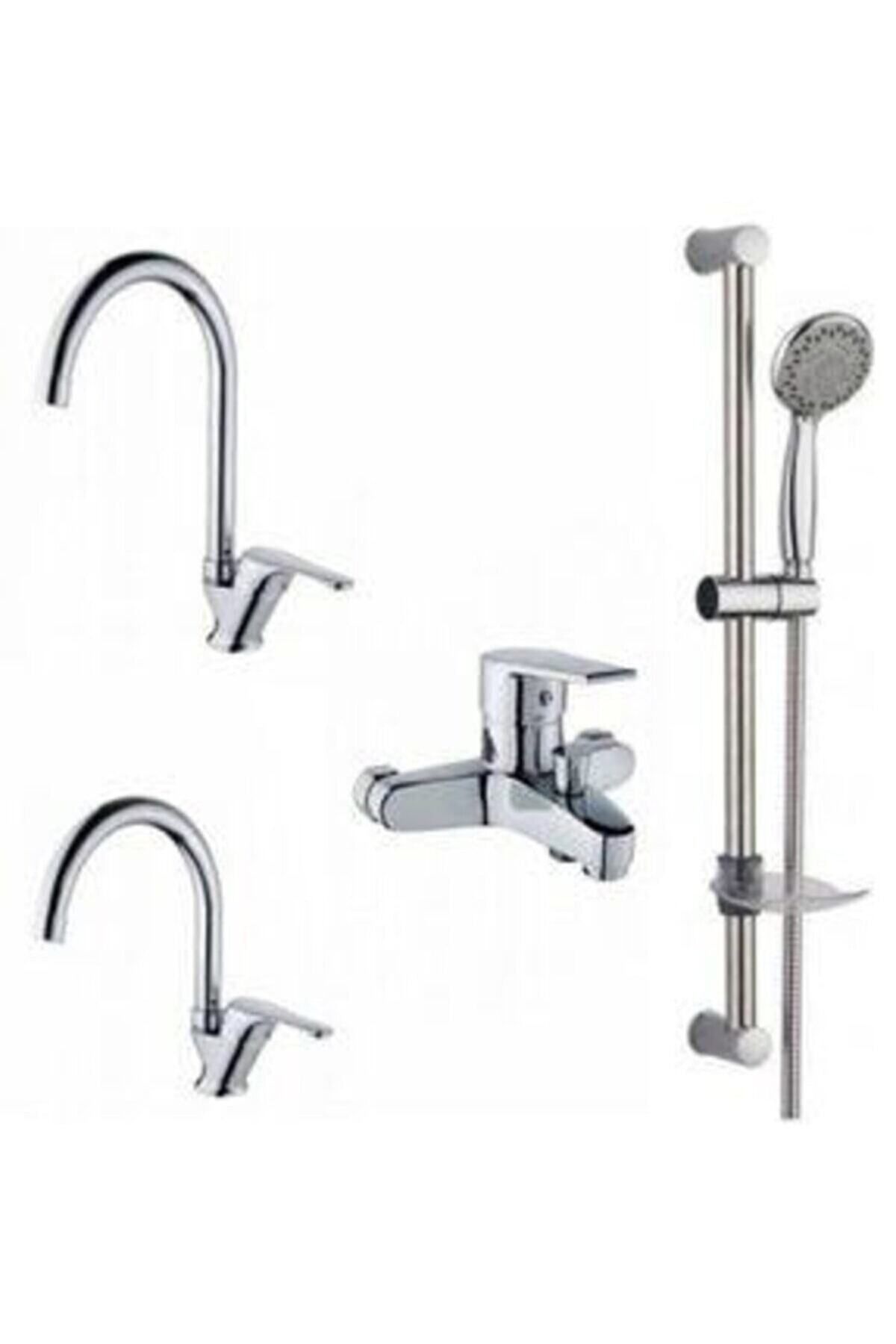 BDL ARMATÜR MUTFAK LAVABO BANYO SÜRGÜLÜ DUŞ 4’LÜ SET