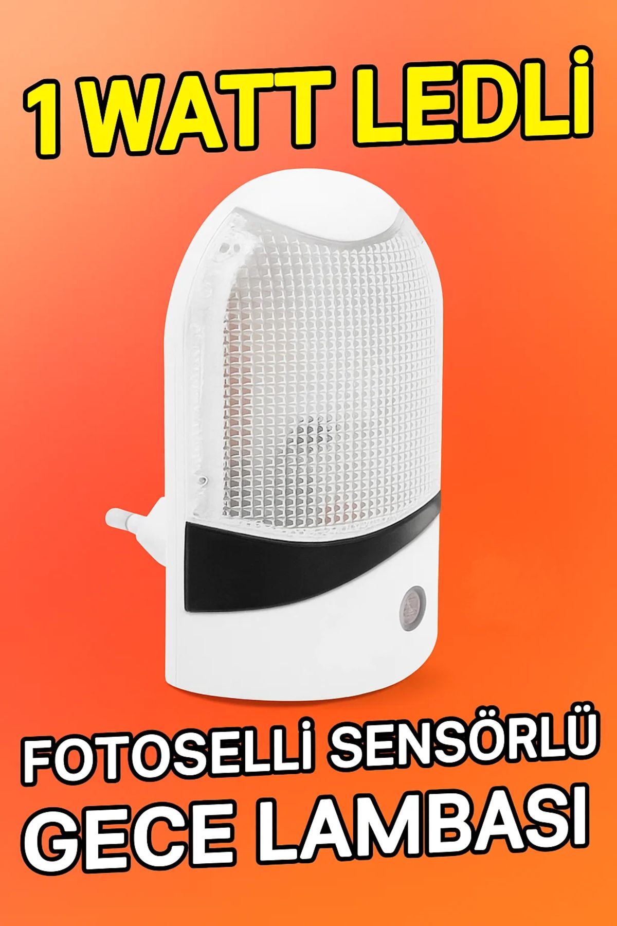 Ecuy 1W LED Fotoselli Sensörlü Gece Lambası Otomatik Duvar Aydınlatma Enerji Tasarruflu
