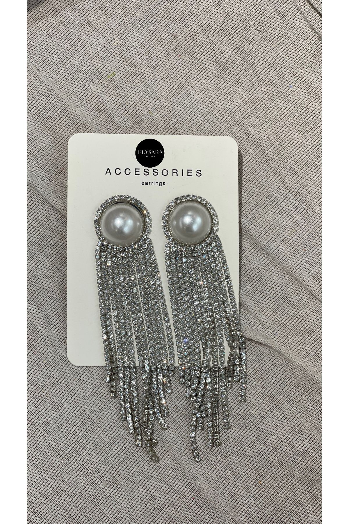 Elysara Sallantılı Taşlı İncili Küpe