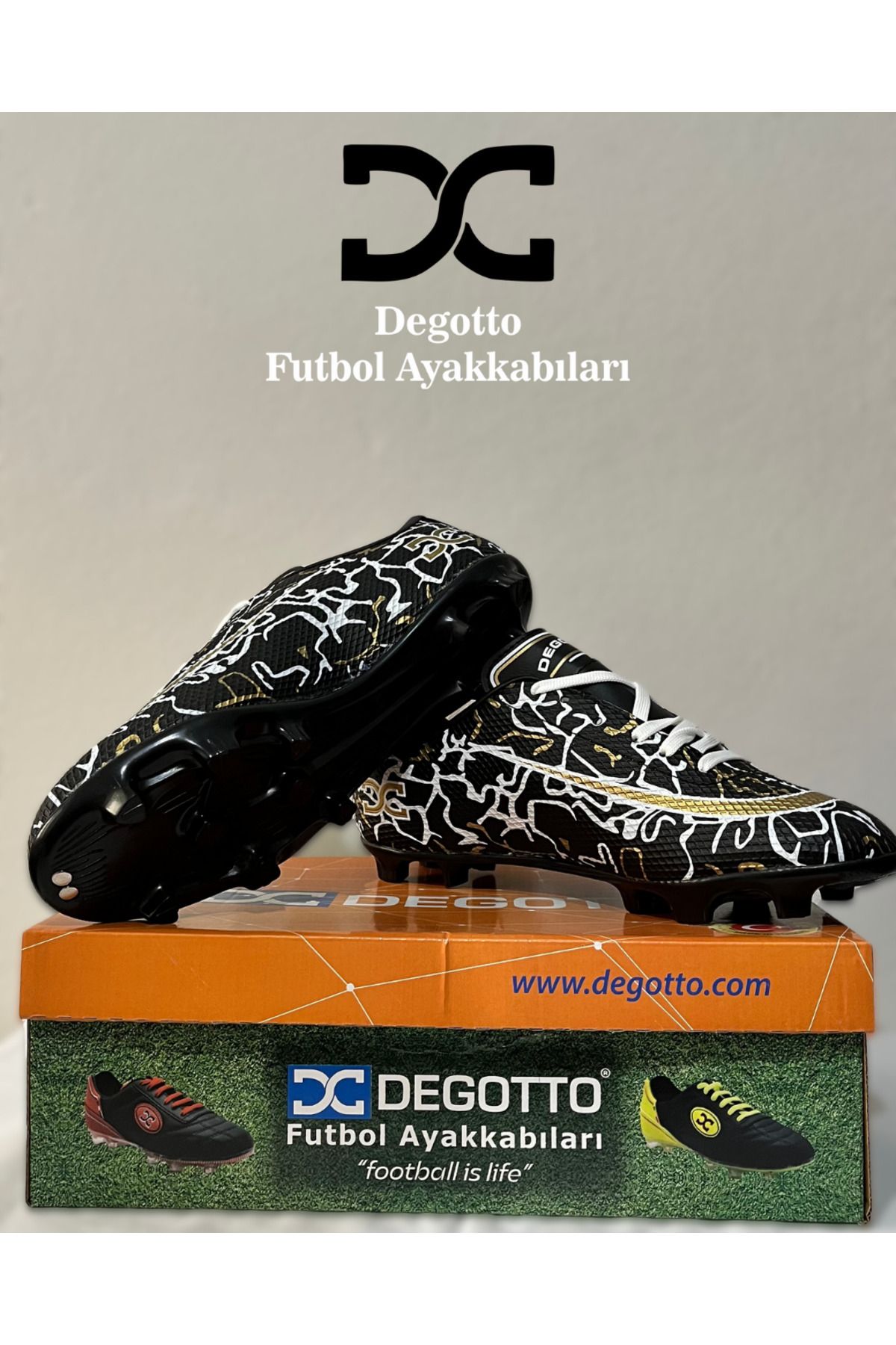 DEGOTTO Yerli Üretim Futbol Kramponu – Halı & Çim Saha Uyumlu Spor Ayakkabı
