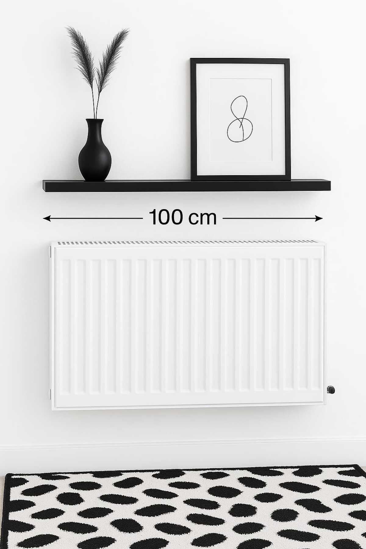 yankı-byeg 100 Cm Mat Siyah Mdf Petek Üstü Raf Gizli Montaj Ahşap Duvar Rafı