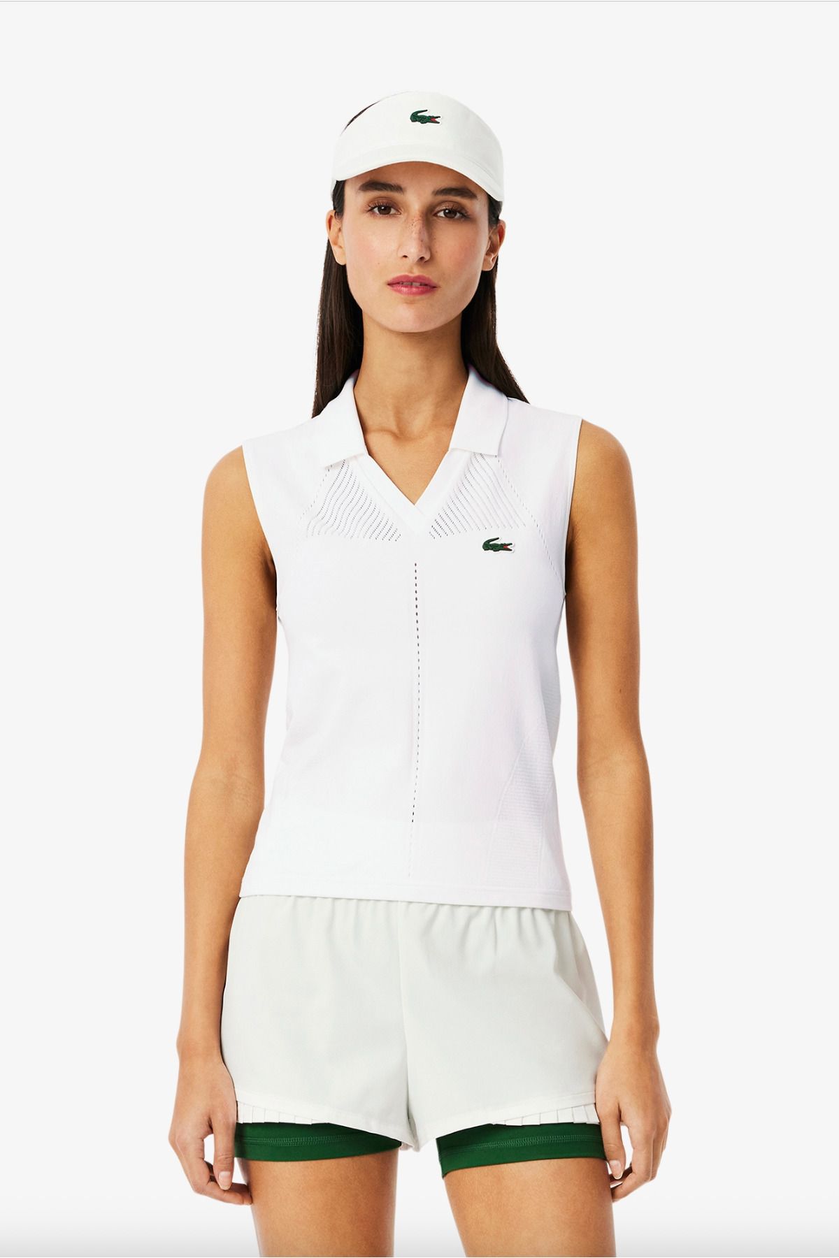 Lacoste Sleeveless Stretch Knit Tennis Polo Shirt
