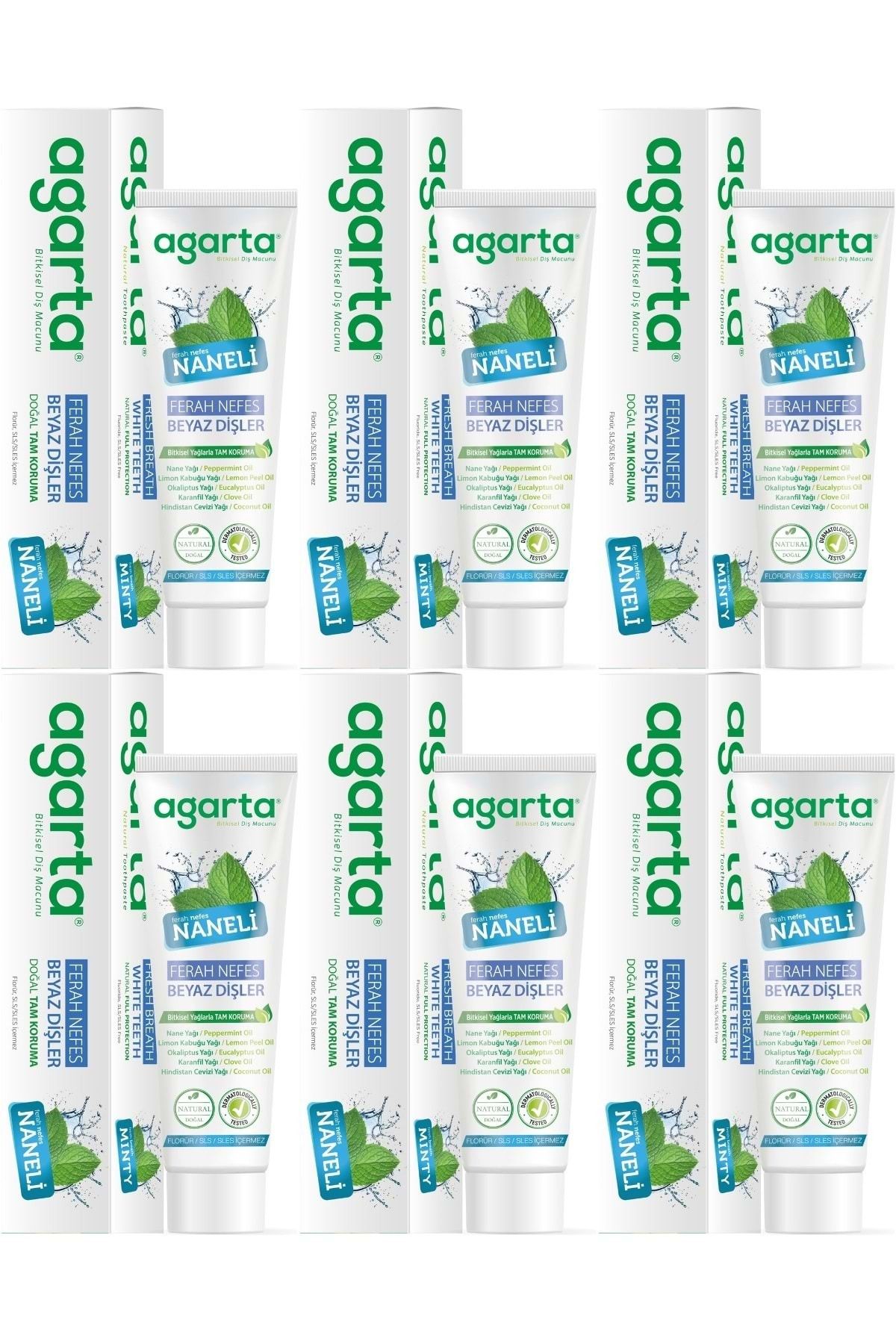 Agarta Doğal Diş Macunu 100ML Naneli (6 Lı Set)