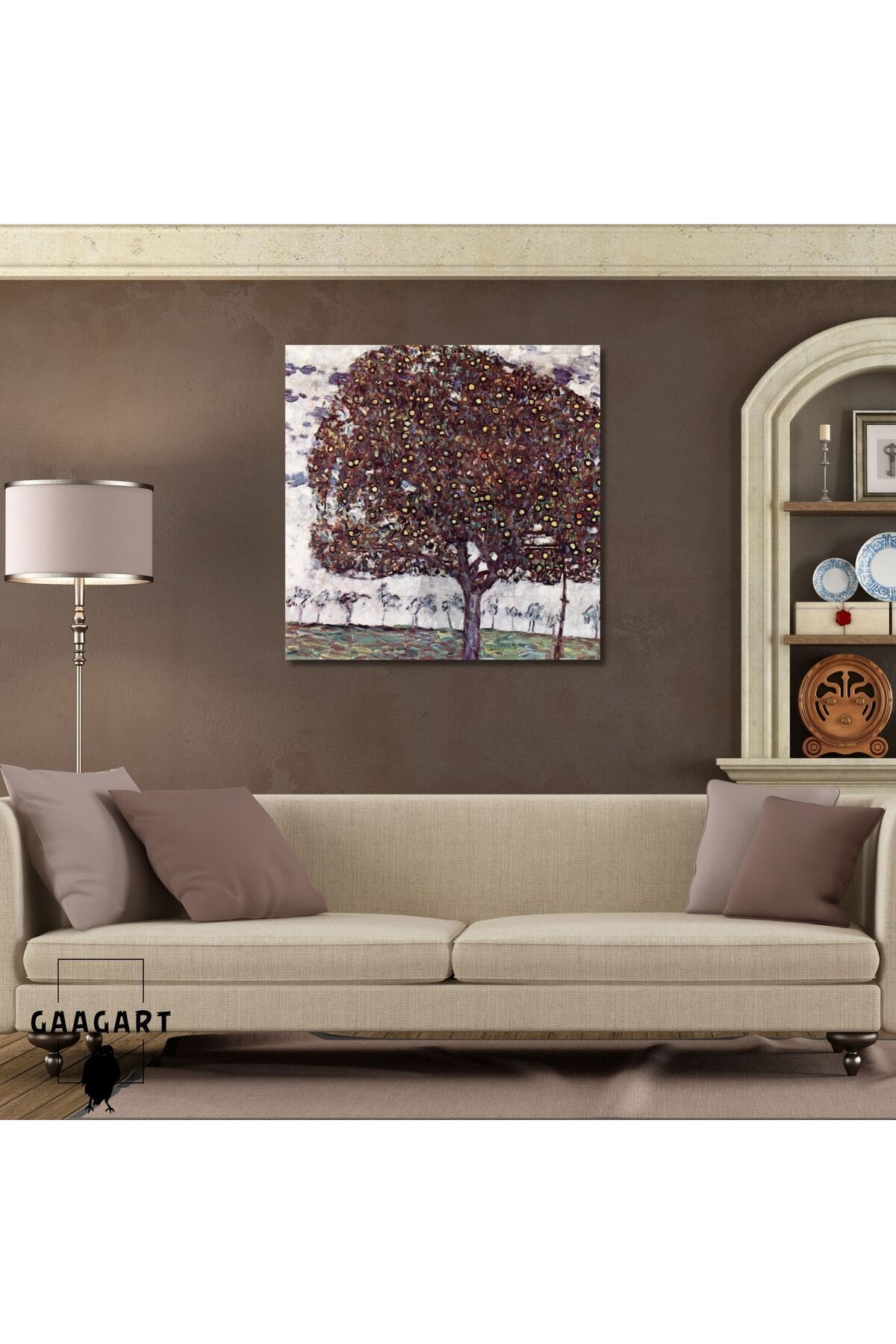 GAAGART Kare Kanvas Tablo Ünlü Eserler Gustav Klimt Apple Tree II