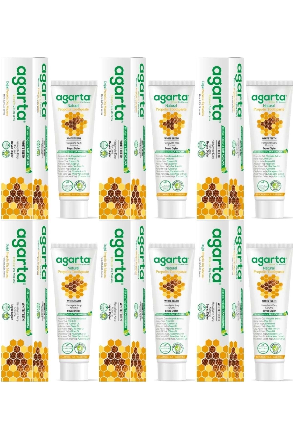 Agarta Doğal Diş Macunu 100ML Propolisli (6 Lı Set)