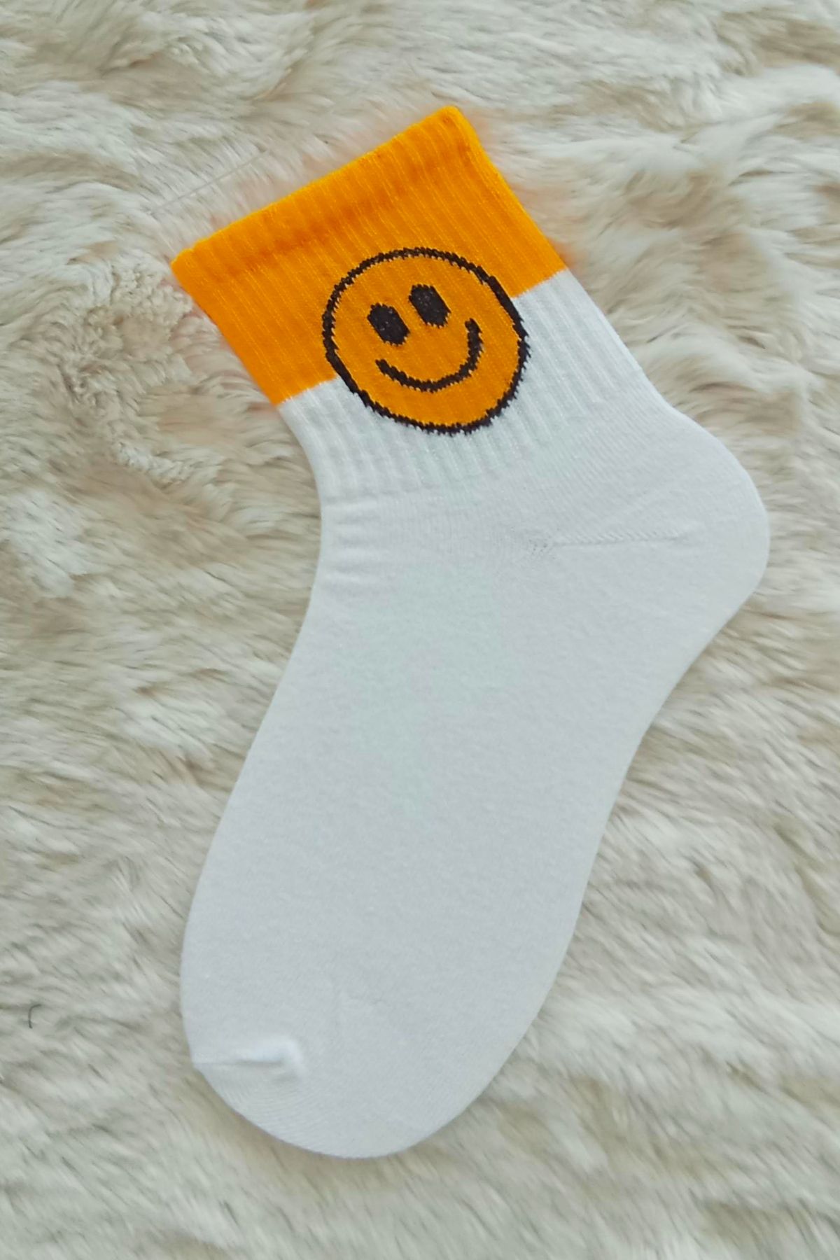 Esinti Emoji Desenli Pamuklu Soket Çorap – Kolej & Sneaker Uyumlu Erkek Kadın Unisex Çorap Tek Çift