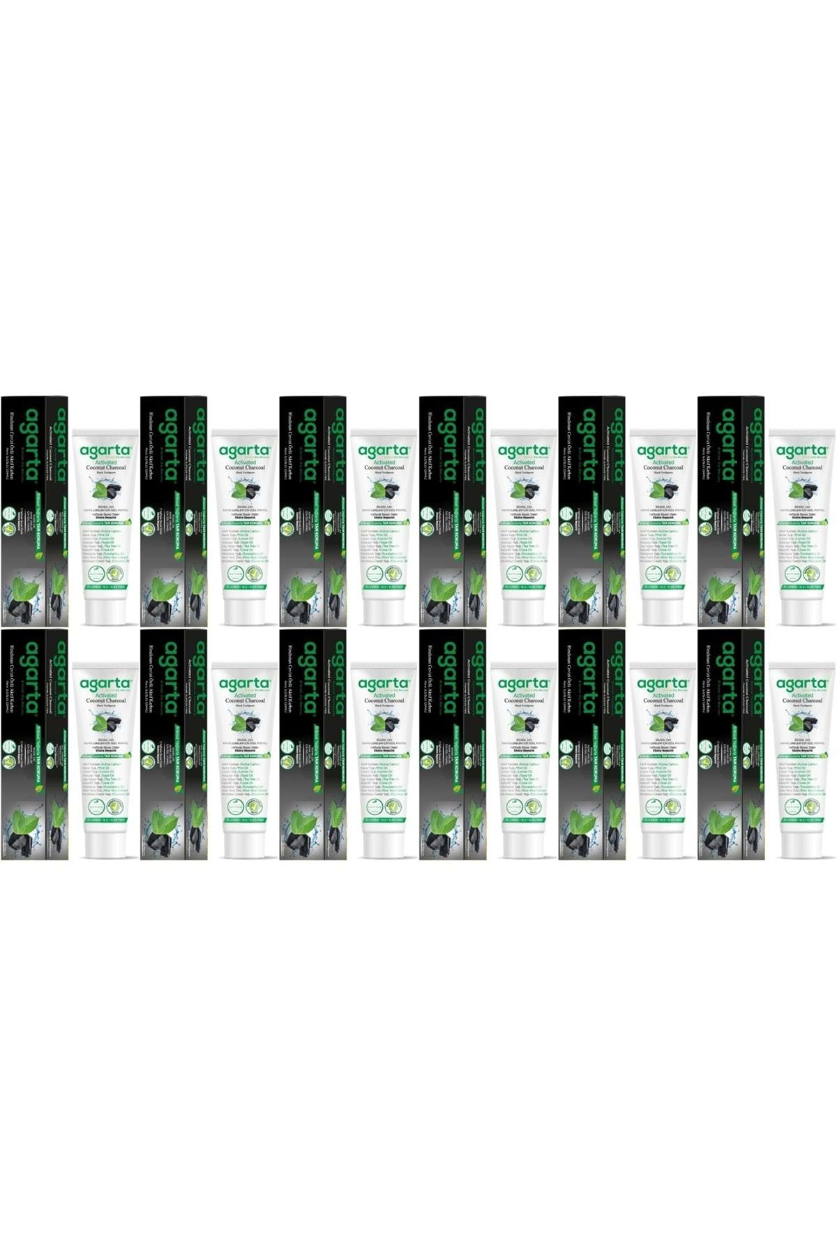 Agarta Doğal Diş Macunu 100ML Aktif Karbonlu (12 Li Set)
