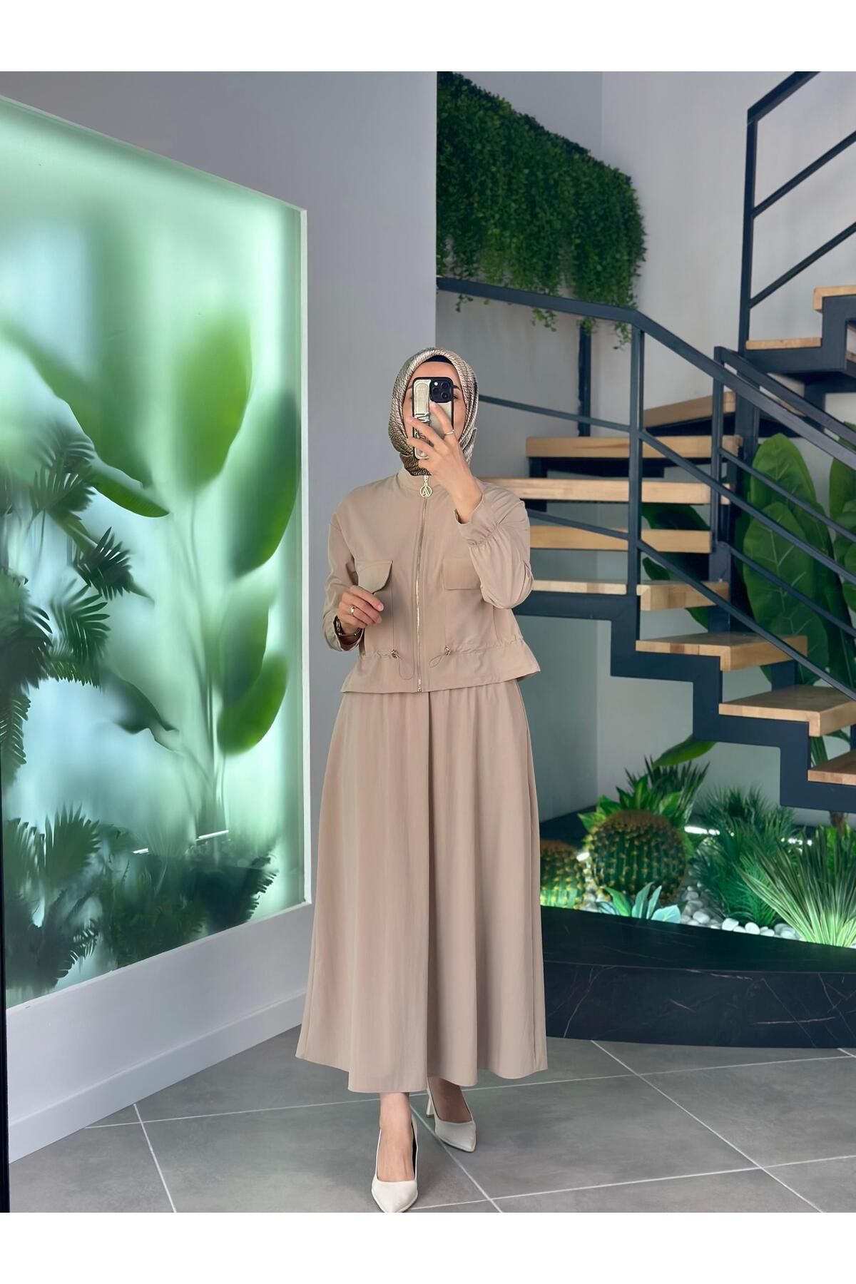 Armine Trend Ceketli Etekli Takım 25YT659 Bej