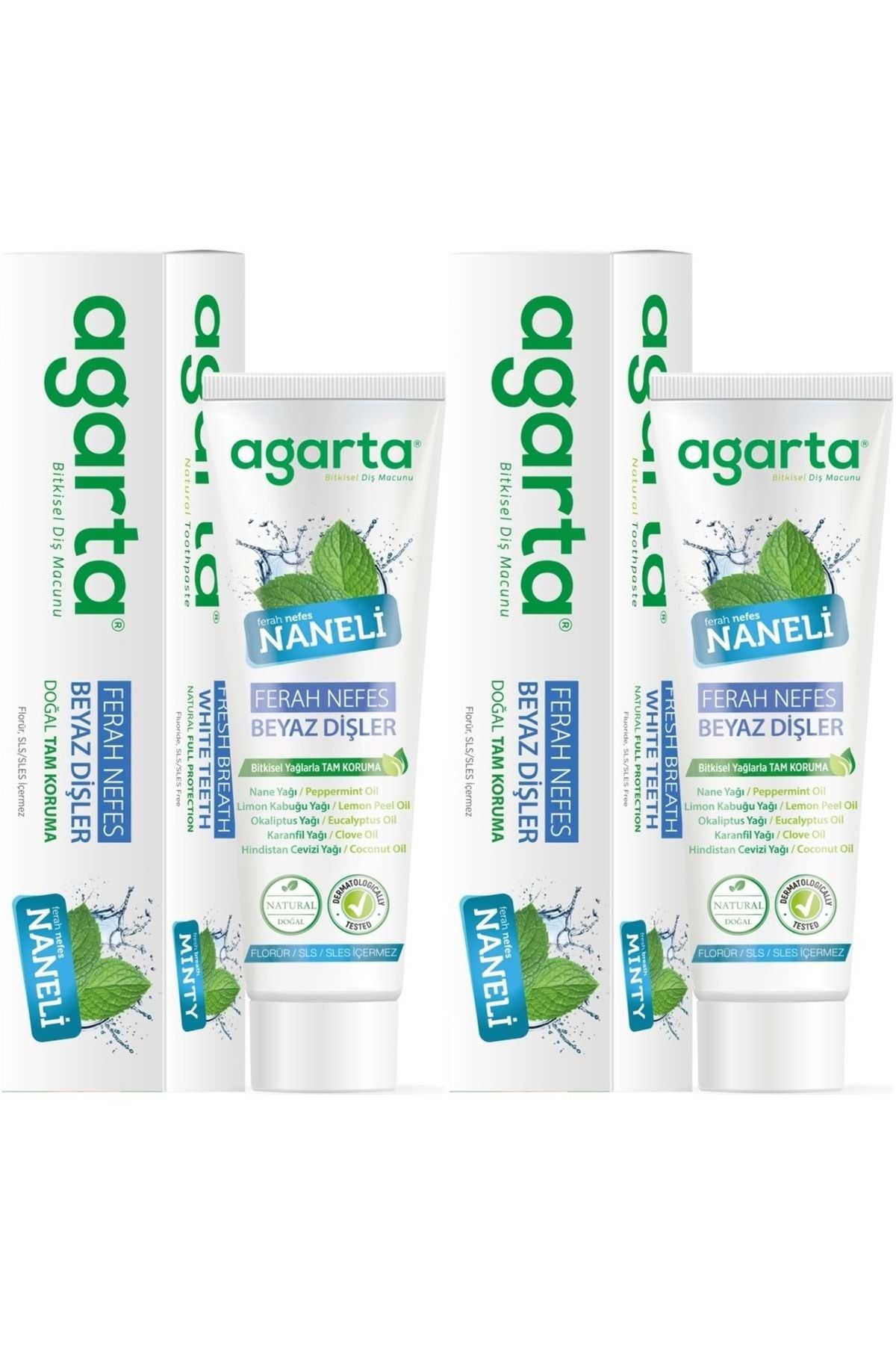 Agarta Doğal Diş Macunu 100ML Naneli (2 Li Set)