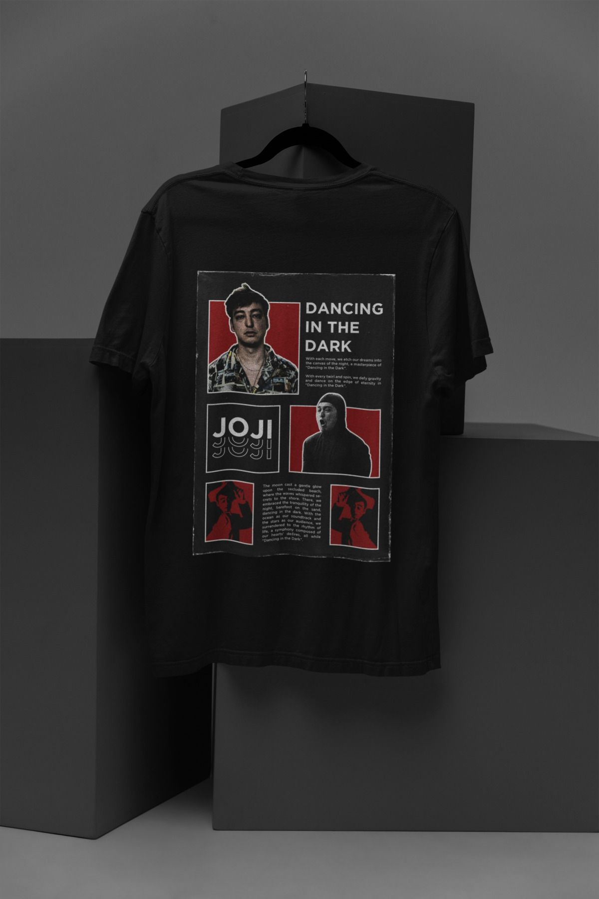 MAGORS JOJI SIRT BASKILI BİSİKLET YAKA PAMUKLU OVERSIZE KALIP KISA KOLLU KADIN VE ERKEK TSHIRT
