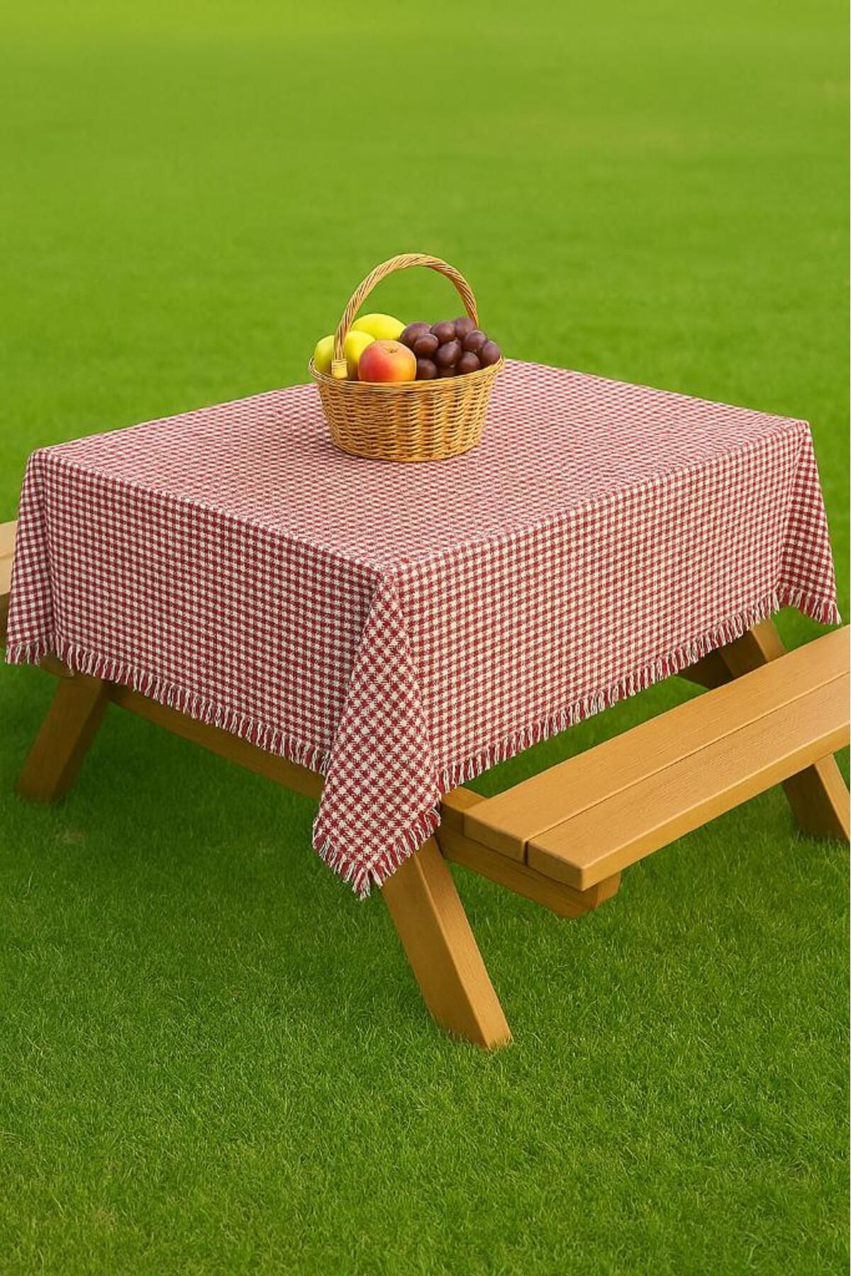 Miabella Home Piknik Masa Örtüsü, Sofra Bezi Piknik Örtüsü, Mutfak Masası Örtüsü, Piti Kareli Masa Örtüsü, 170X170