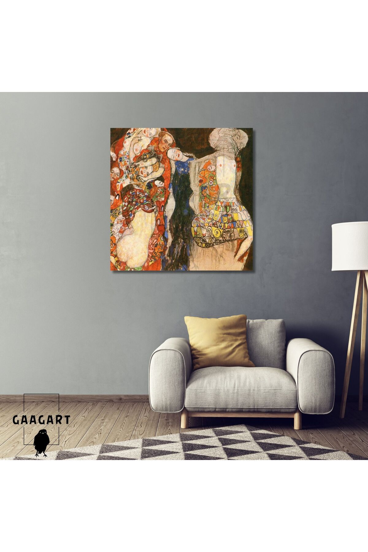 GAAGART Kare Kanvas Tablo Ünlü Eserler Gustav Klimt The Bride 1918