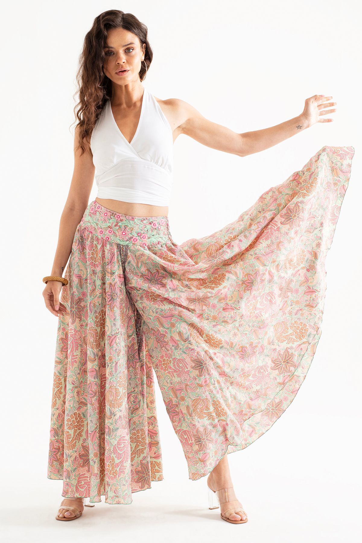 ASUDAN ASDN PULLU İPEK PANTOLON ETEK