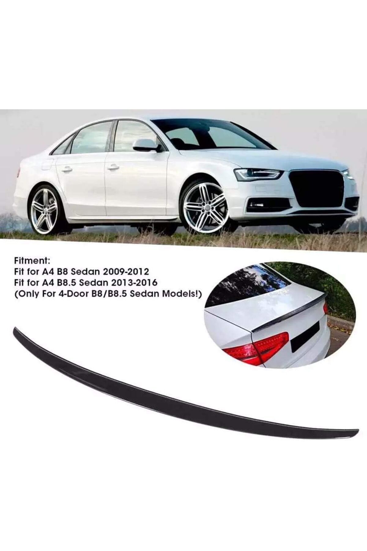 X POWER TUNİNG audi a4 2009-2016 plastik parlak siyah S4 spoiler