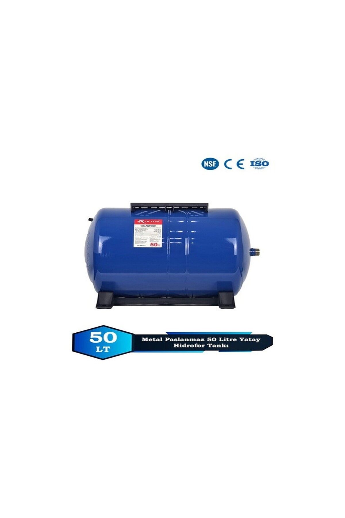 Sumarkt Trtank Profesyonel 50 Litre Yatay Ayaklı Nsf Membranlı Hidrofor Genleşme Tankı