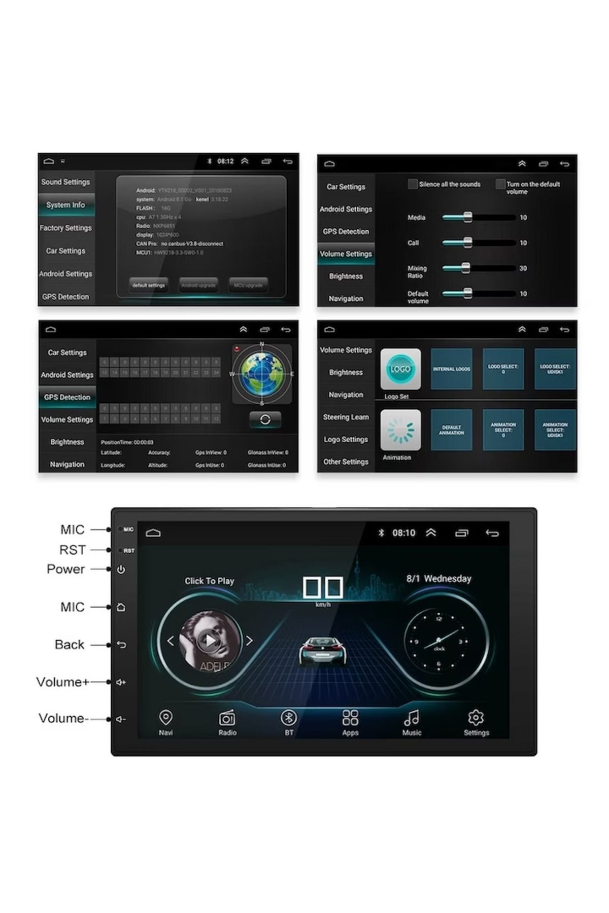 OEM-Navigație Android 13 cu Android Auto wireless și CarPlay, ecran de 7 inci 3