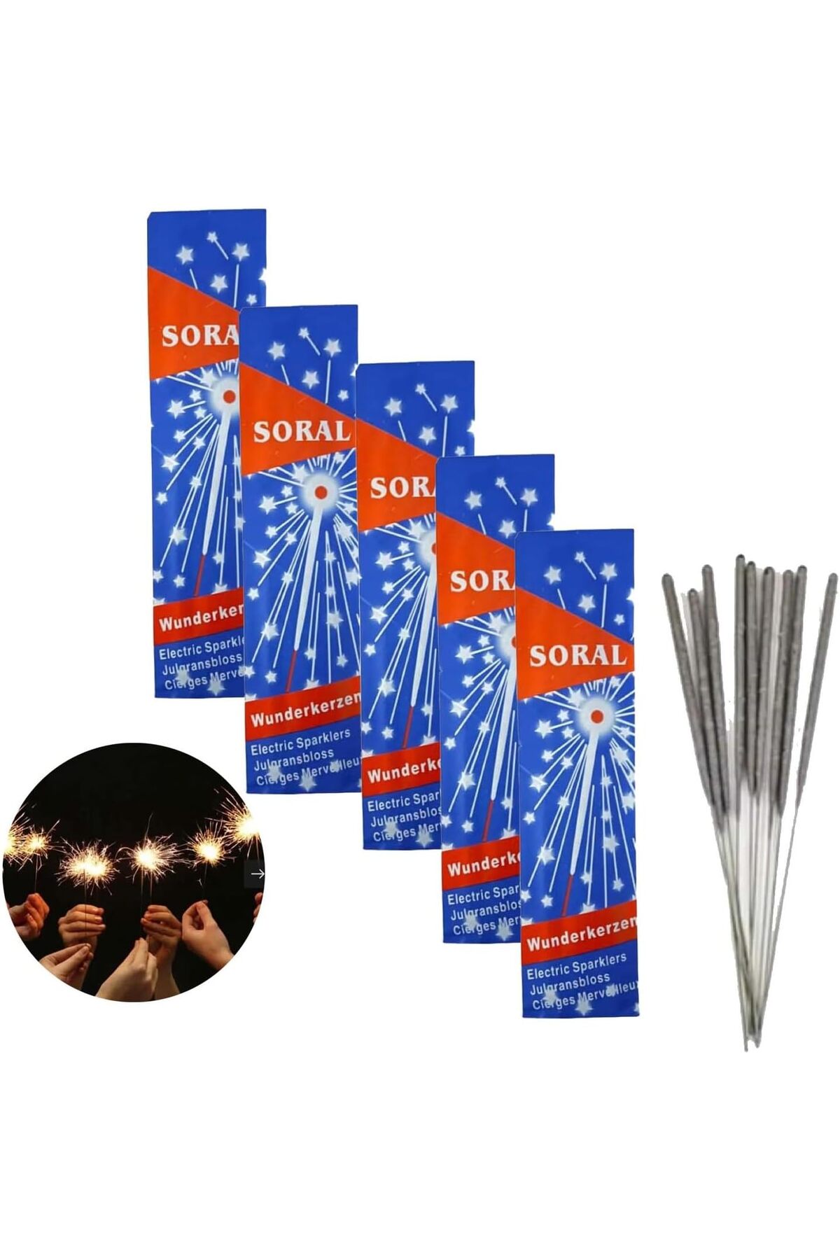 Generic شموع شرارة لحفلات أعياد الميلاد - الشمس والقمر 50 عصا