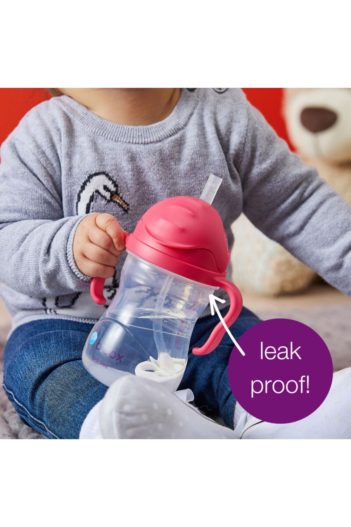 Bbox-B.Box Sippy Cup , Drink From Any Angle , Fliptop, Weighted Straw, From 6M+ , 240Ml/8 Oz (Lemon) 4