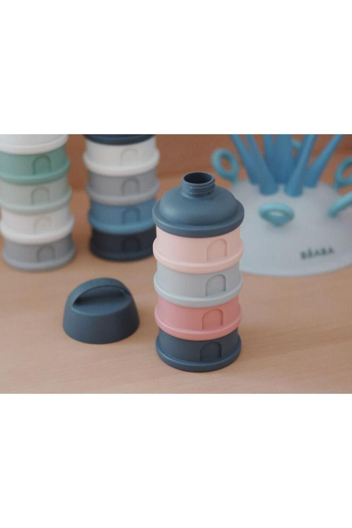 Beaba-Recipient lapte praf 4 compartimente Beaba Mineral Grey/Pink 3