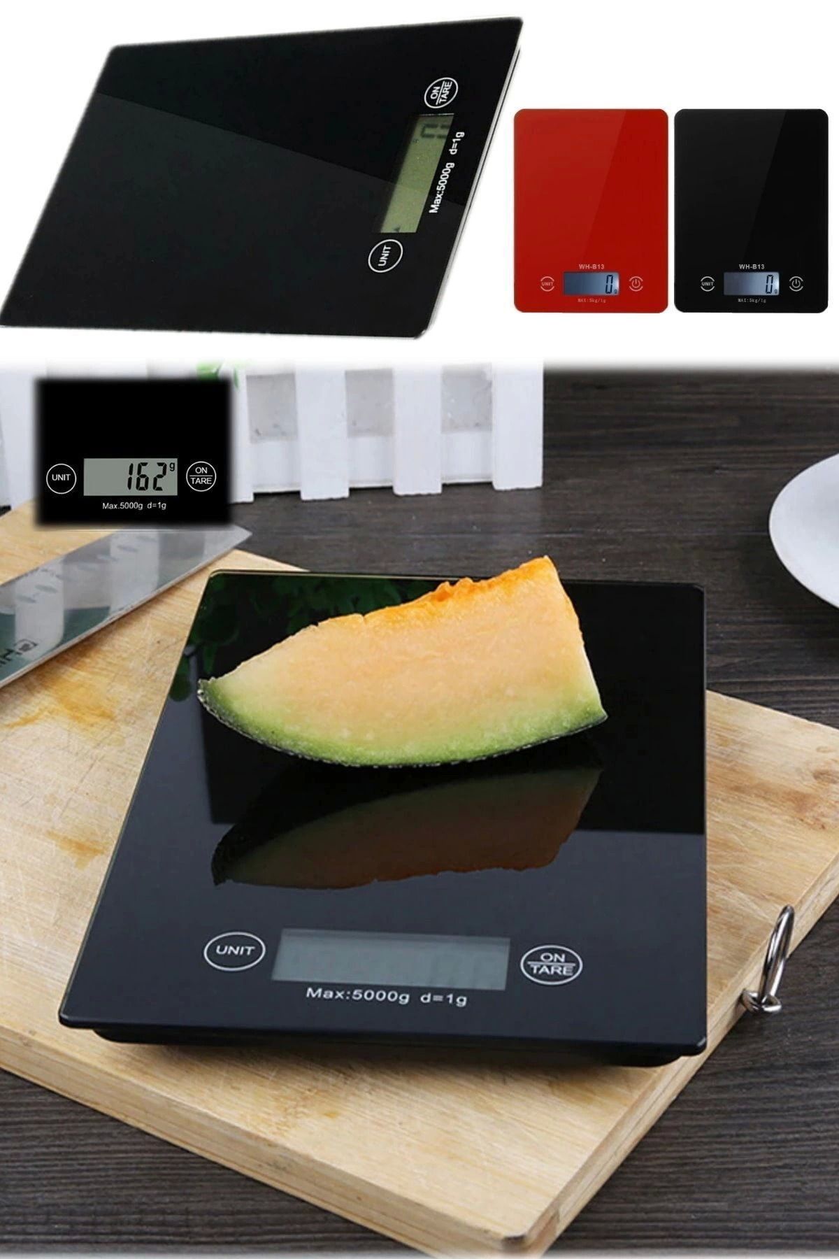 Modafiks Dijital Mutfak Tartısı - 5 Kg Kapasite, 1 Gram Hassasiyet, Şık Siyah Cam Tasarım