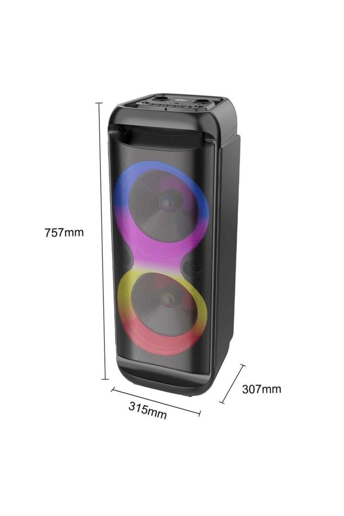 ACL Mikrofonlu Karaoke Bluetooth Hoparlör Kablosuz Şarjlı Işıklı Taşınabilir Müzik Sistemi