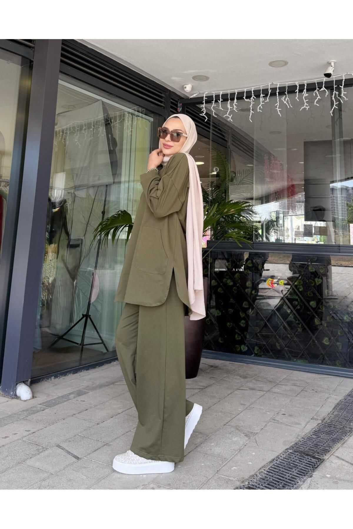 Hare Butik TİNA İKİ İPLİK CEPLİ BASİC SWEAT