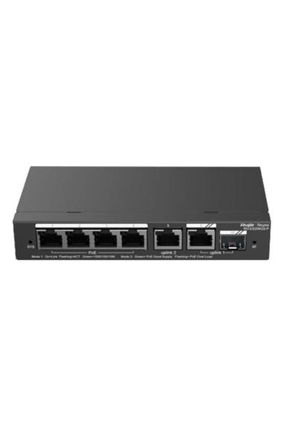 RUIJIE Ruıjıe 4port RG-ES206GS-P Uyumlu Gıgabıt 1-Uplınk 1-Sfp 54W Full Poe Cloud   Swıtch