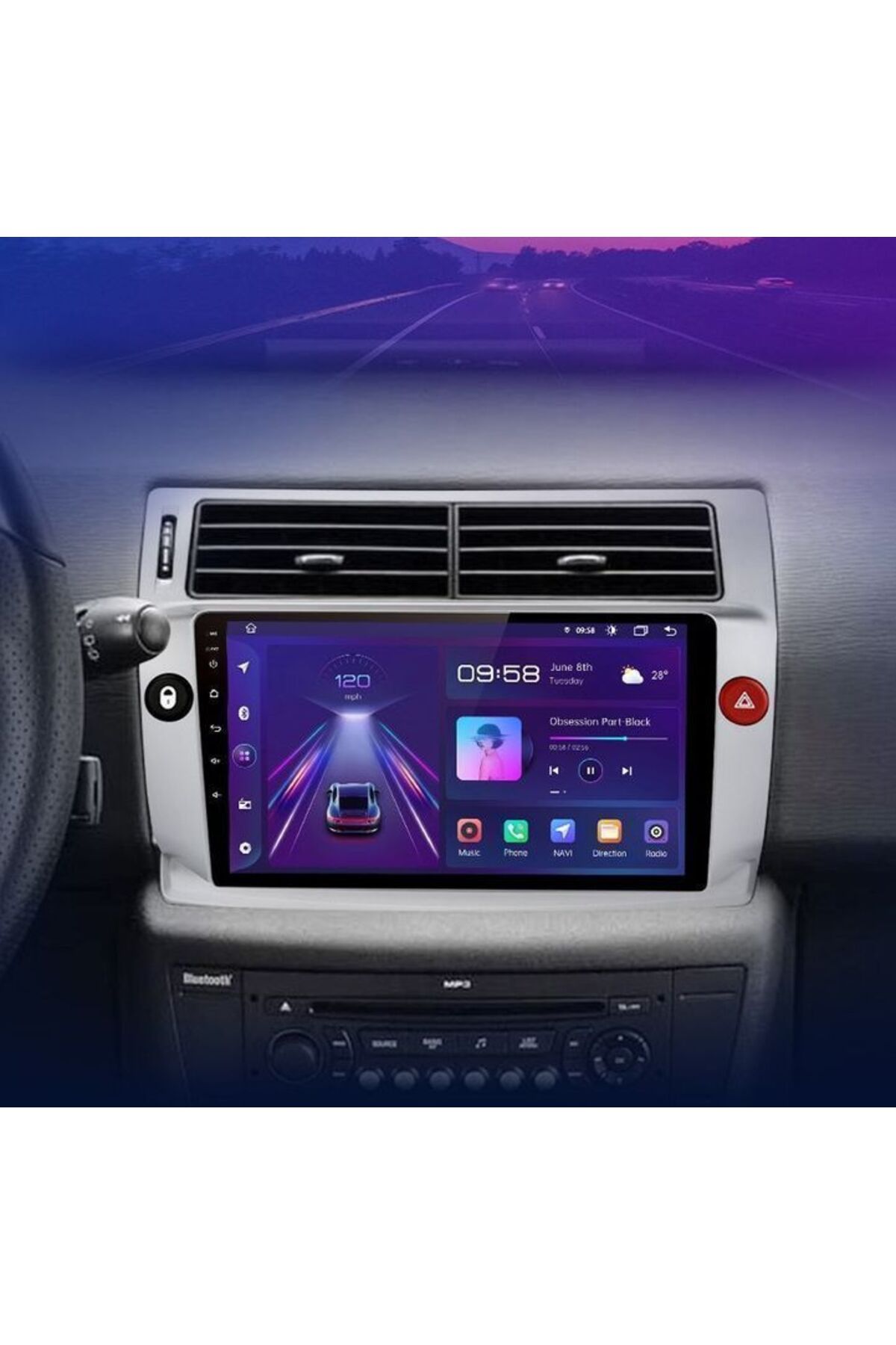 SOUNDCİTY CITROEN C4 2004-2011 Uyumlu MULTİMEDYA CARPLAY EKRAN SETİ 2 GB RAM 32 HAFIZALI