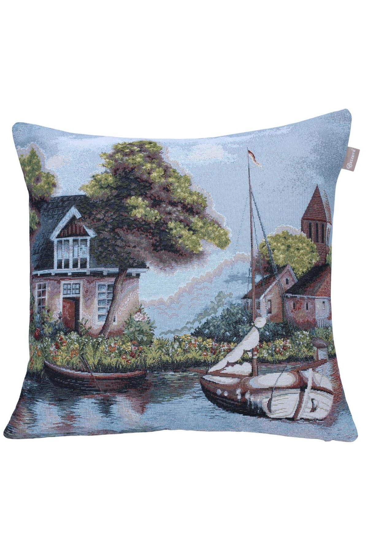 Believe HOME LAKE JAKARLI DOKUMA GOBLEN DEKORATİF KIRLENT 45*45