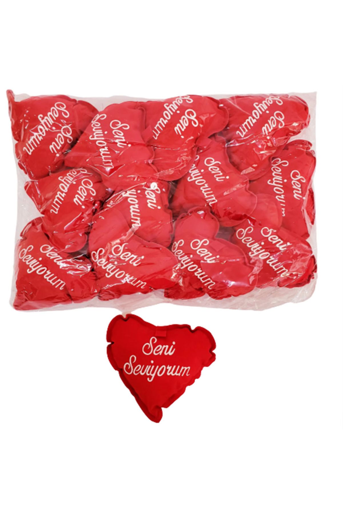MR RZN STORE Seni Seviyorum Yazılı Kalp Yastık