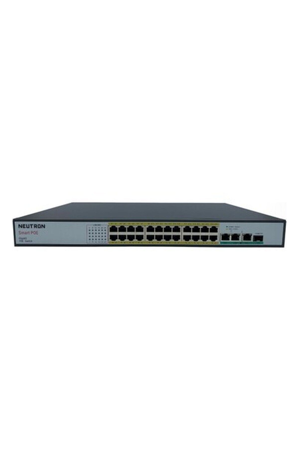 Nif Neutron NT-PS24-320 Uyumlu  24 Port Poe 3 Port GB Uplink 1 Port GB Sfp 250 Metre 320W Poe Switch