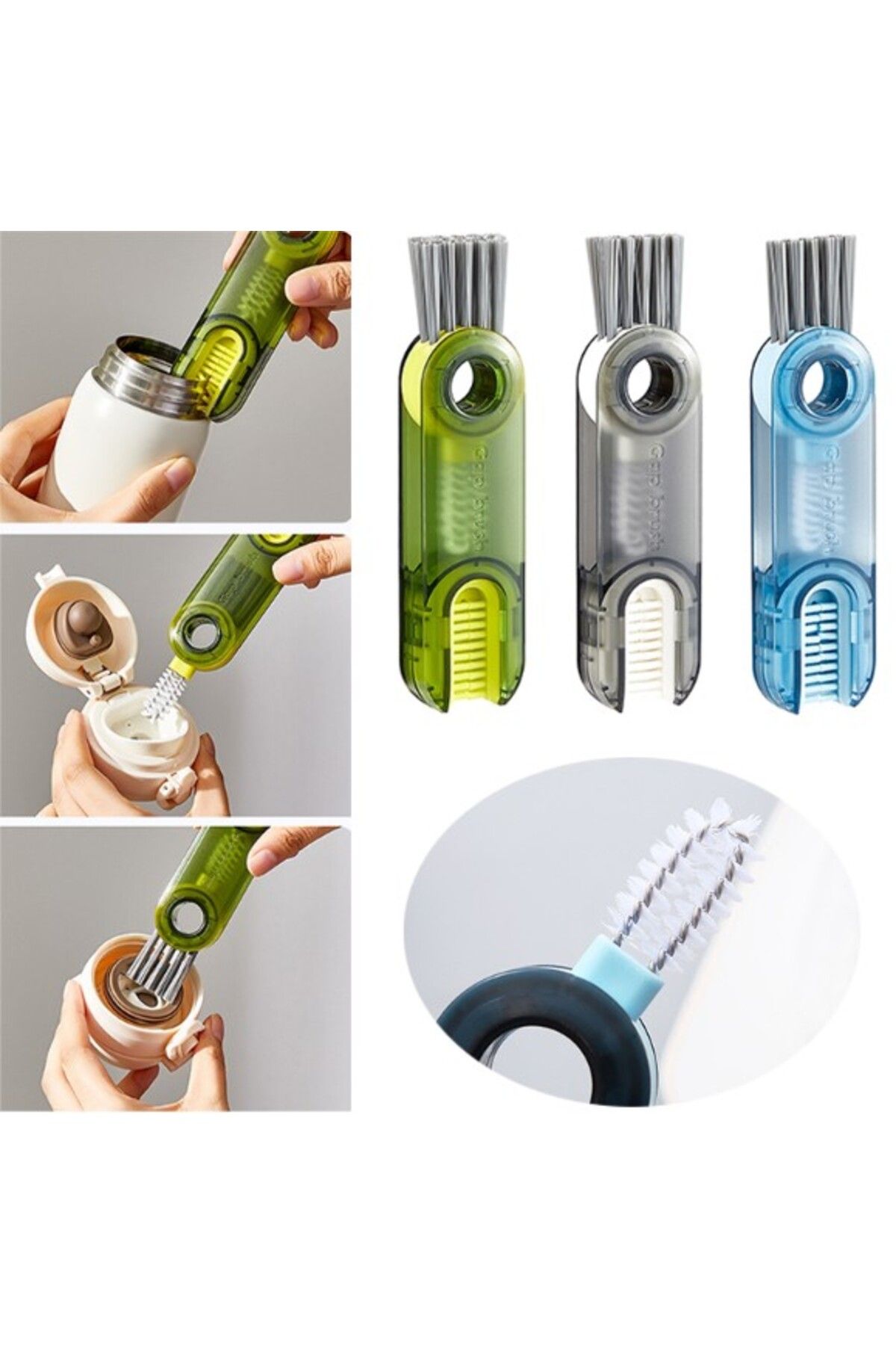 MR RZN STORE 3 Fonksiyonlu Çok Amaçlı Temizleme Fırçası