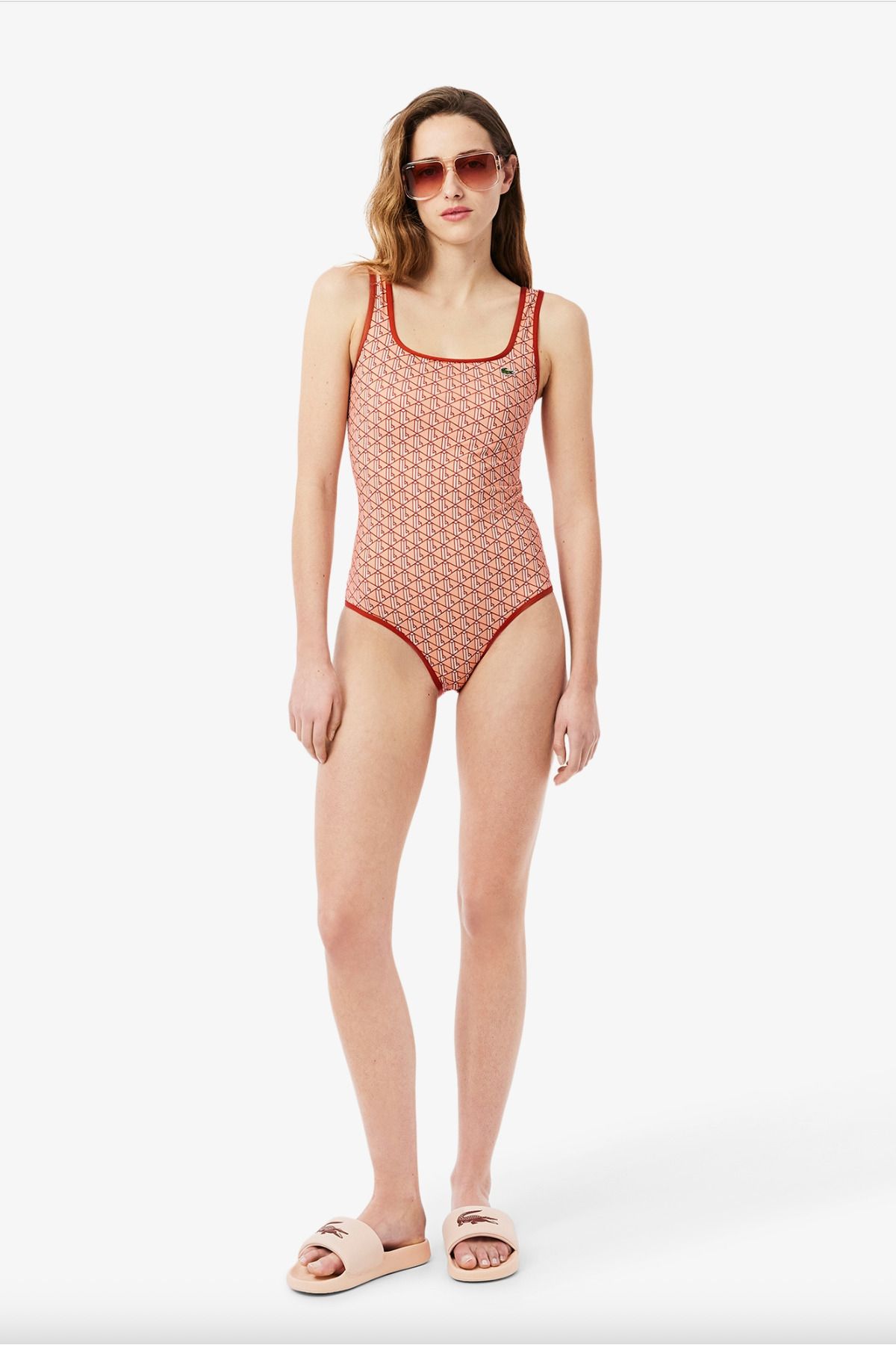 Lacoste Printed One Piece Swimsuit