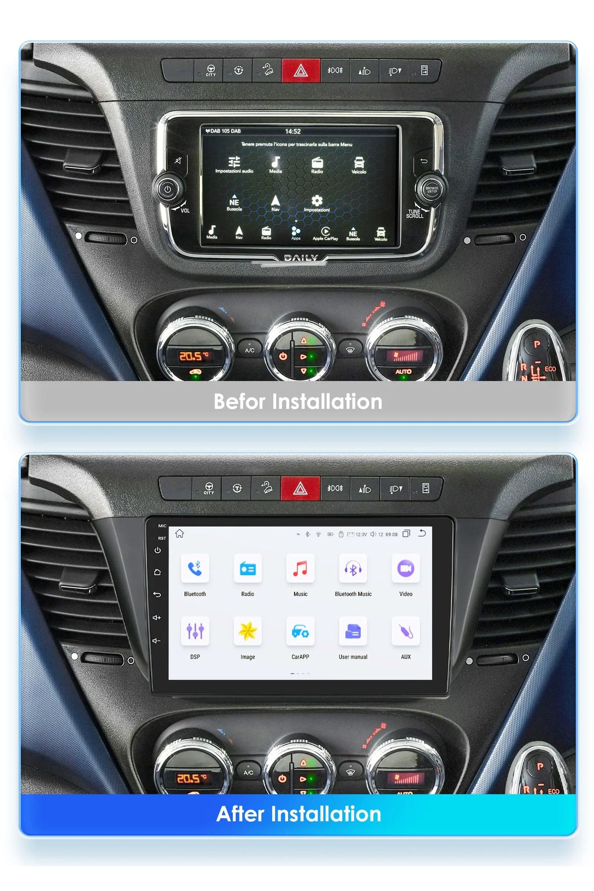 SOUNDCİTY İVECO DAİLY 2015-2023 MULTİMEDYA CARPLAY EKRAN SETİ 4 GB RAM 64 HAFIZALI