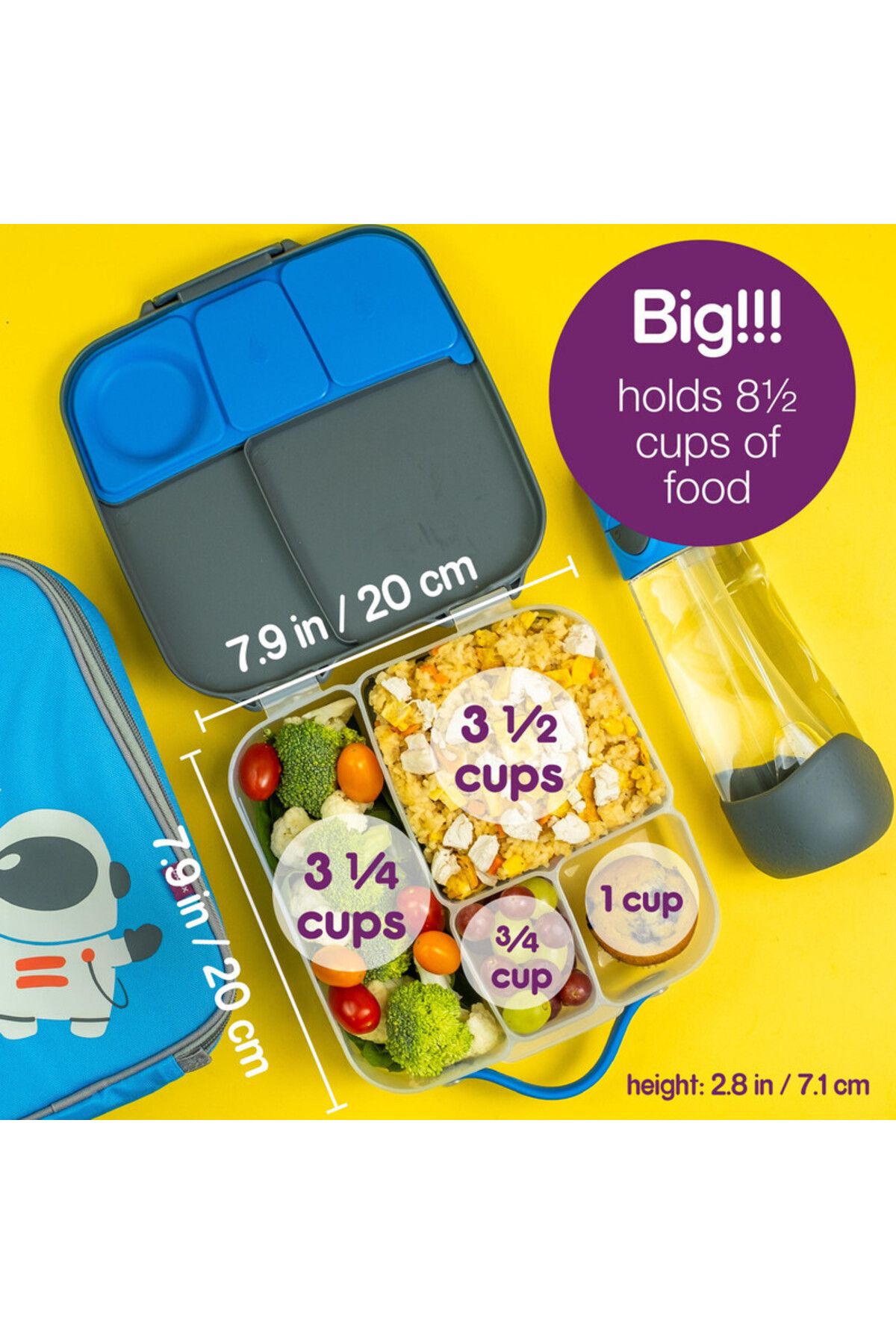 Bbox-B.Box Lunchbox , Jumbo Bento Box With 4 Compartments (2 Leakproof), From 3+ , 1L Capacity 6
