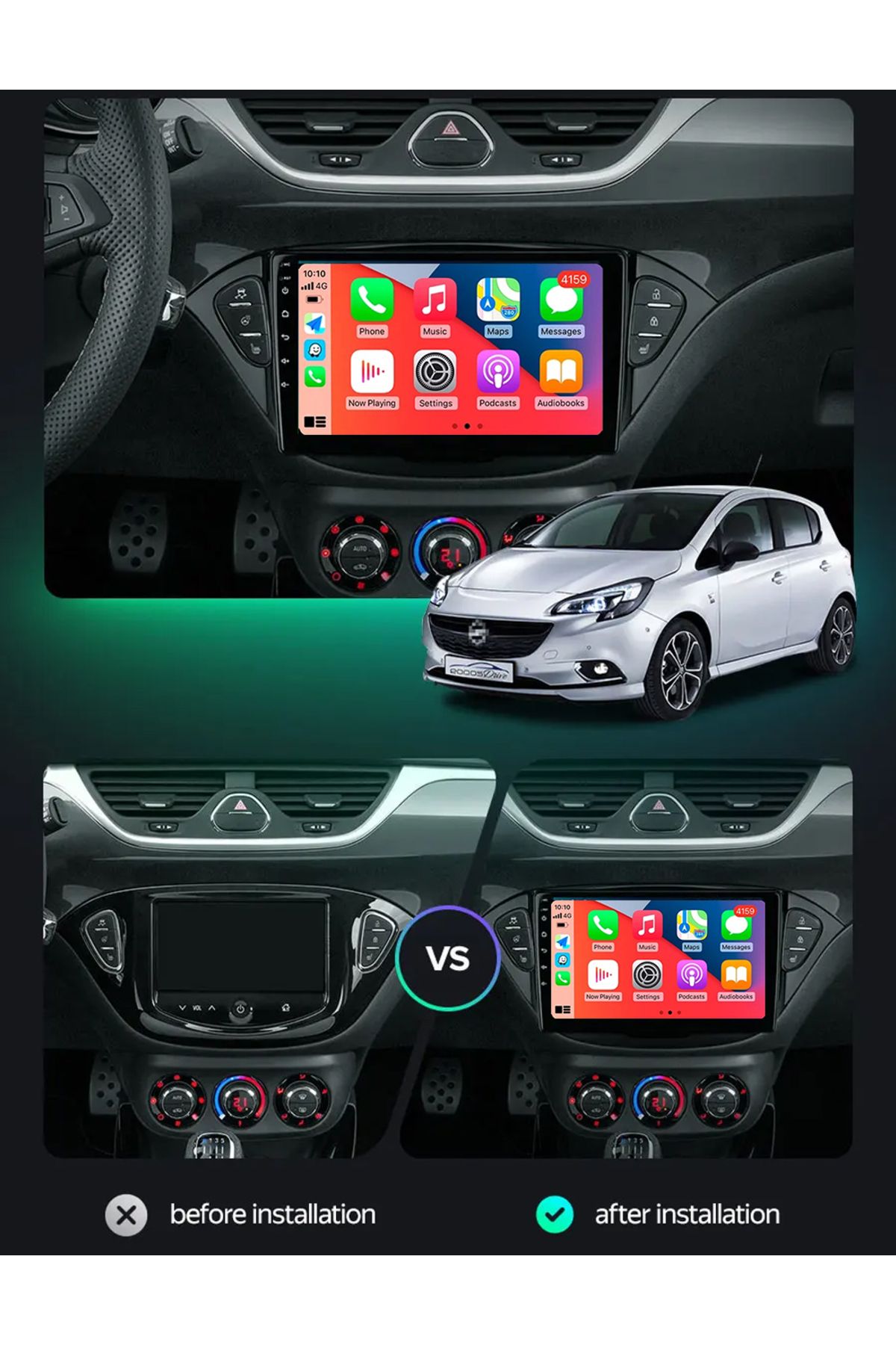 SOUNDCİTY OPEL CORSA E 2014-2018 MULTİMEDYA CARPLAY EKRAN SETİ 4 GB RAM 64 HAFIZALI