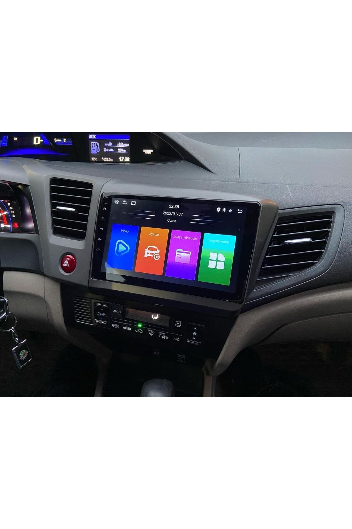 SOUNDCİTY HONDA CİVİC FB7 2012-2016 uyumlu   MULTİMEDYA CARPLAY EKRAN SETİ 4 GB RAM 64 HAFIZALI