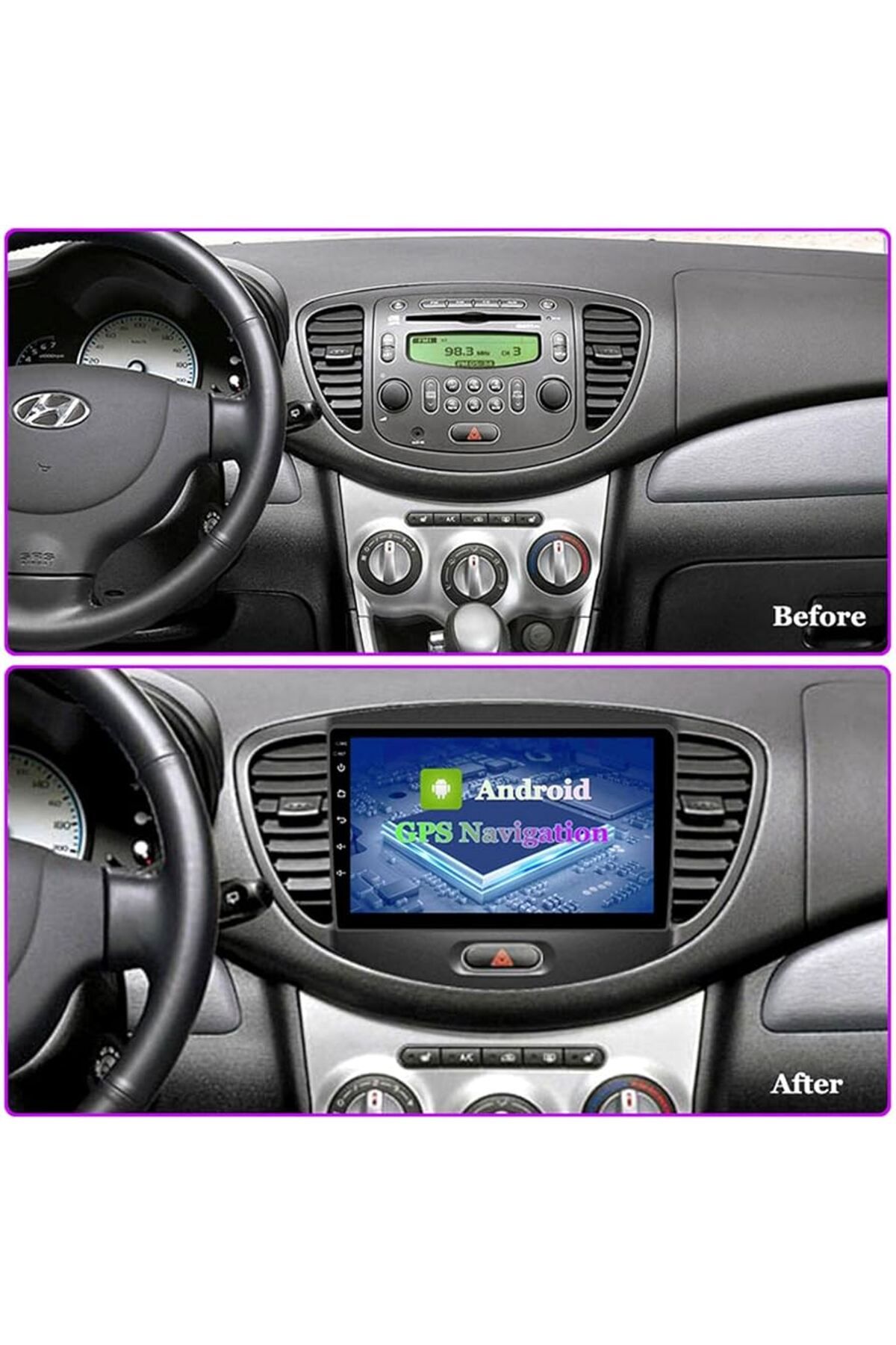 SOUNDCİTY HYUNDAİ İ10 2010-2013 UYUMLU MULTİMEDYA CARPLAY EKRAN SETİ 2 GB RAM 32 HAFIZALI
