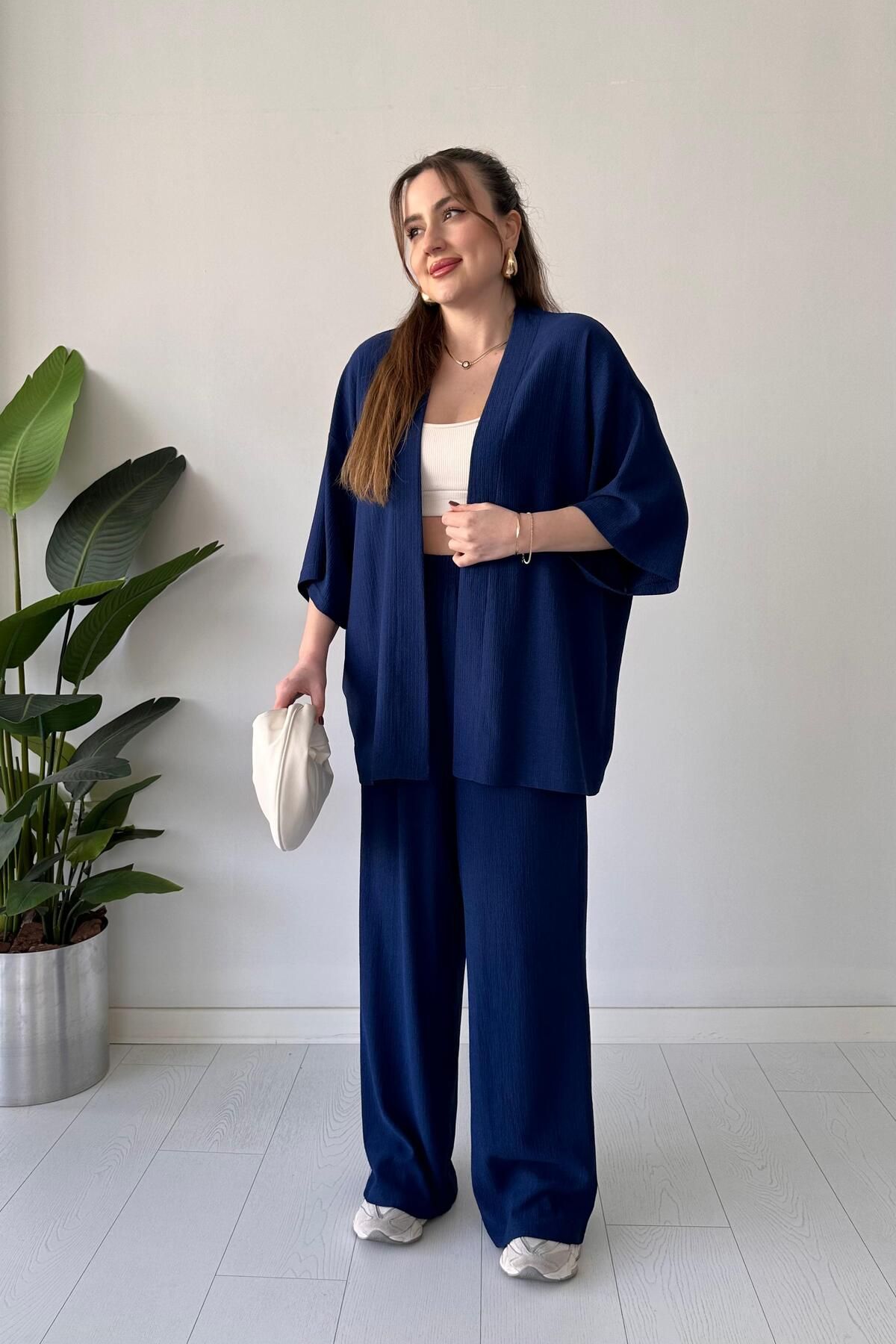MaziButik Gofre İkili Takım Lacivert