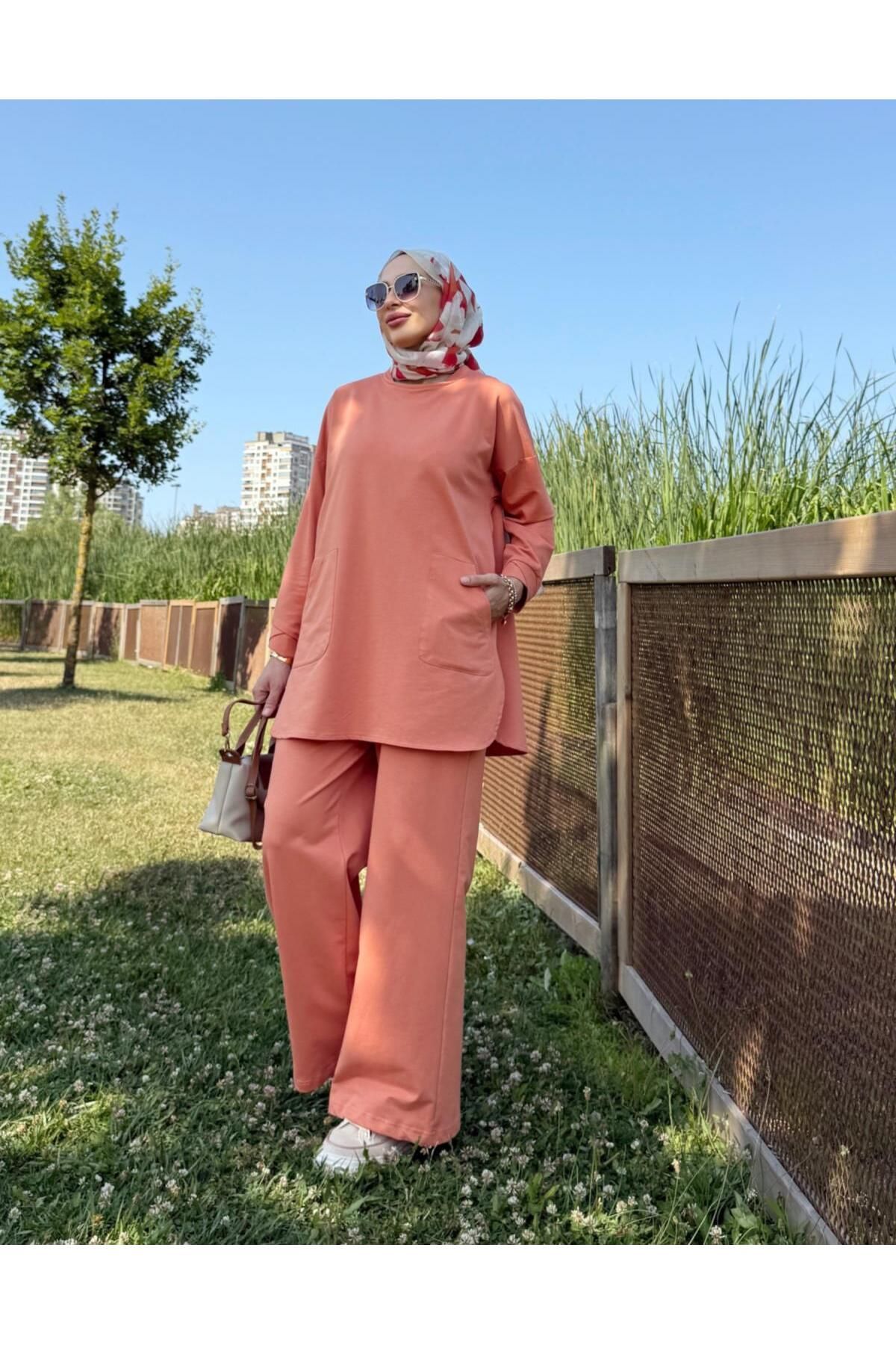 Hare Butik TİNA İKİ İPLİK CEPLİ BASİC SWEAT