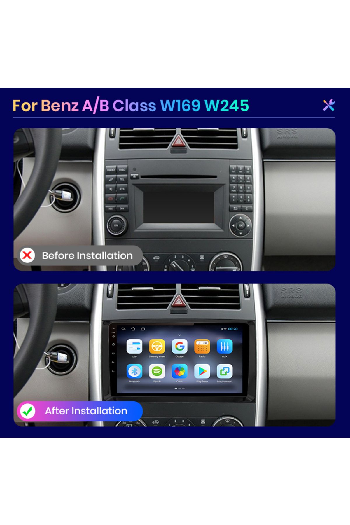 SOUNDCİTY BENZ B200 SPRİNTER 2004-2012 UYUMLU MULTİMEDYA CARPLAY EKRAN SETİ 2 GB RAM 32 HAFIZALI