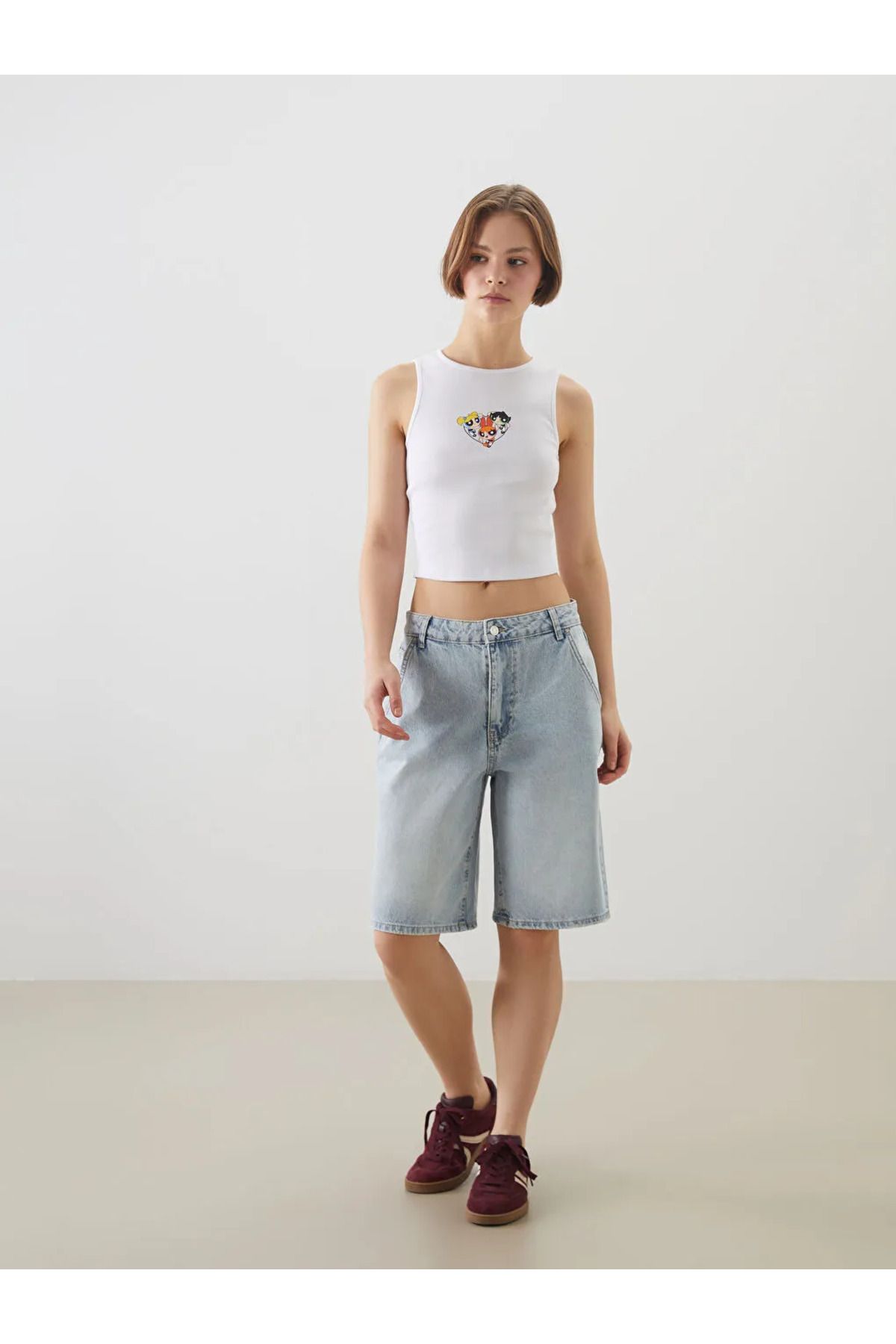 LC Waikiki XSIDE Mavi Bermuda Fit Kadın Jean Şort